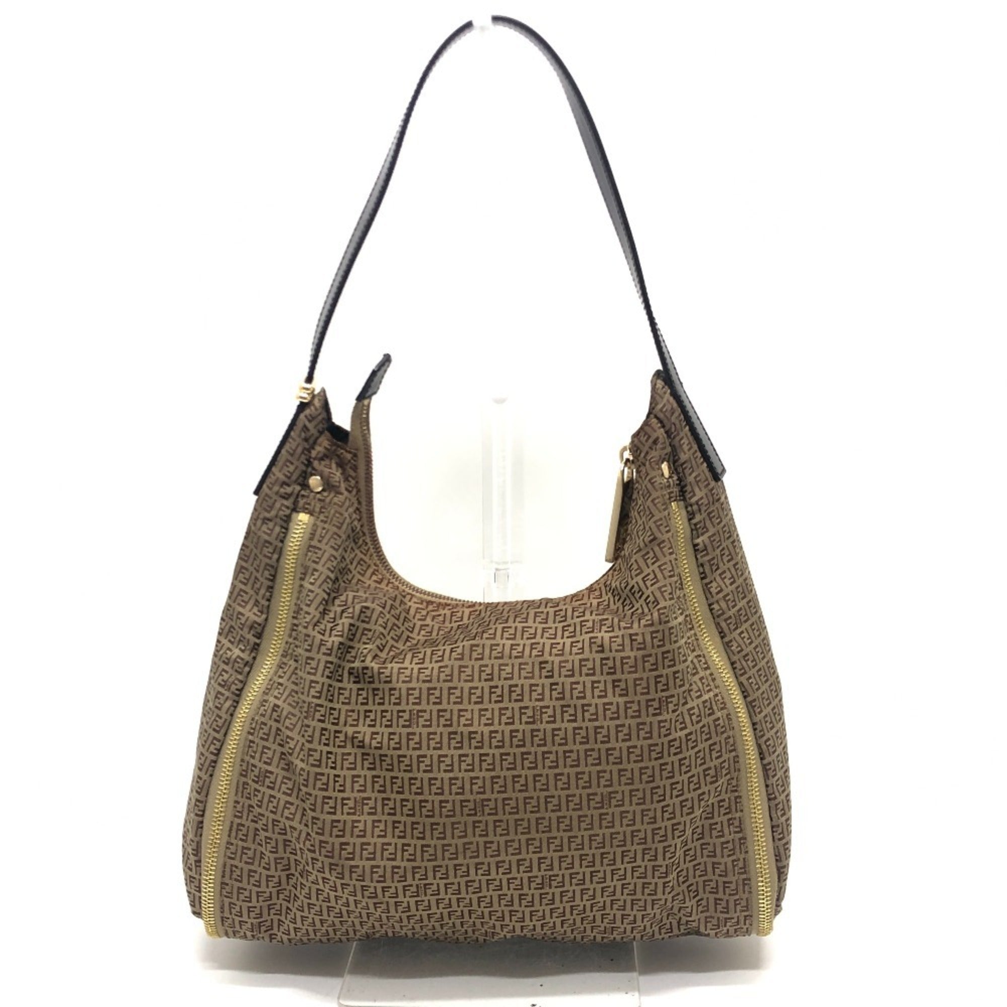 Fendi Zucca Beige Zucca Shoulder Bag (Pre-Owned)