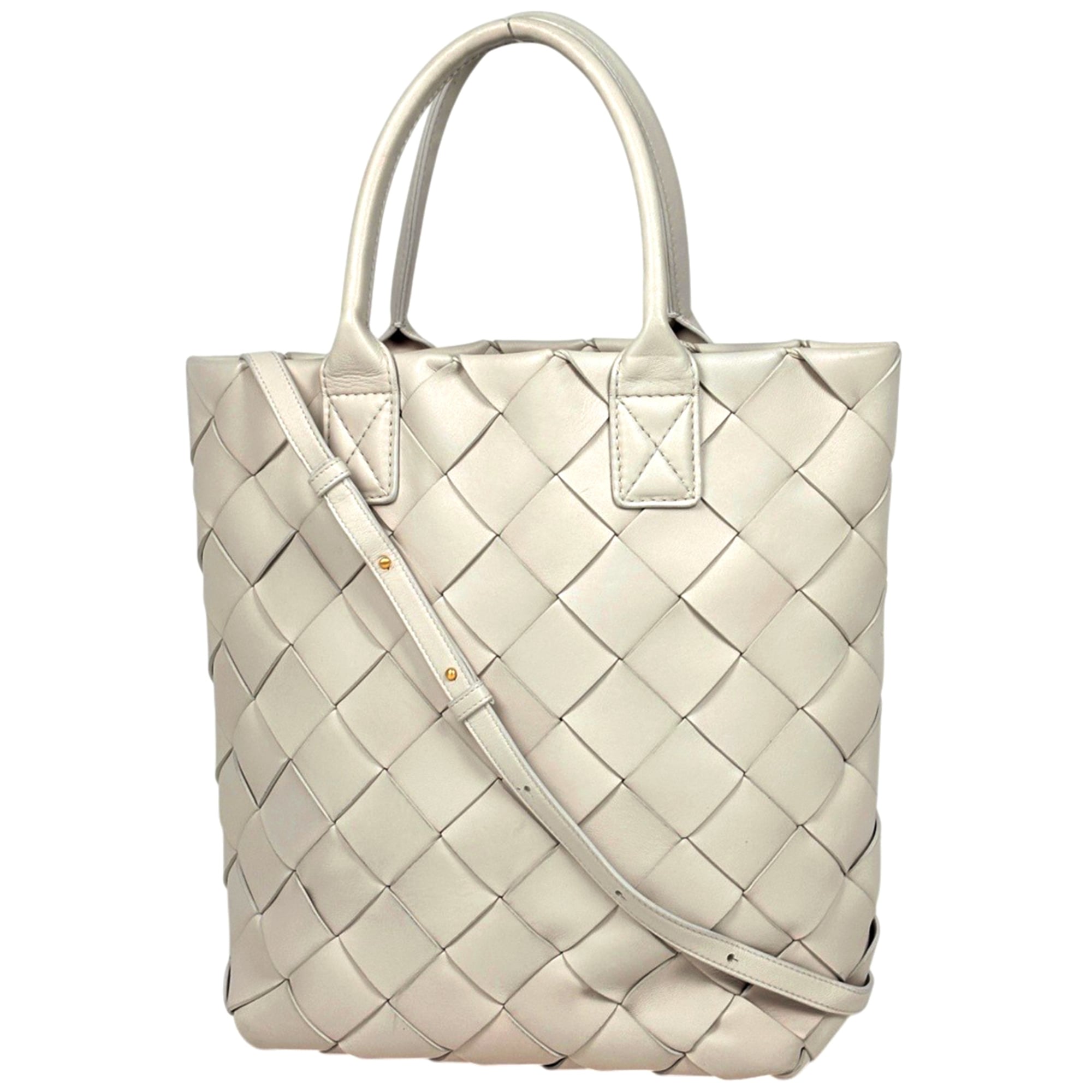 Bottega Veneta Ivory Leather Tote Bag (Pre-Owned)