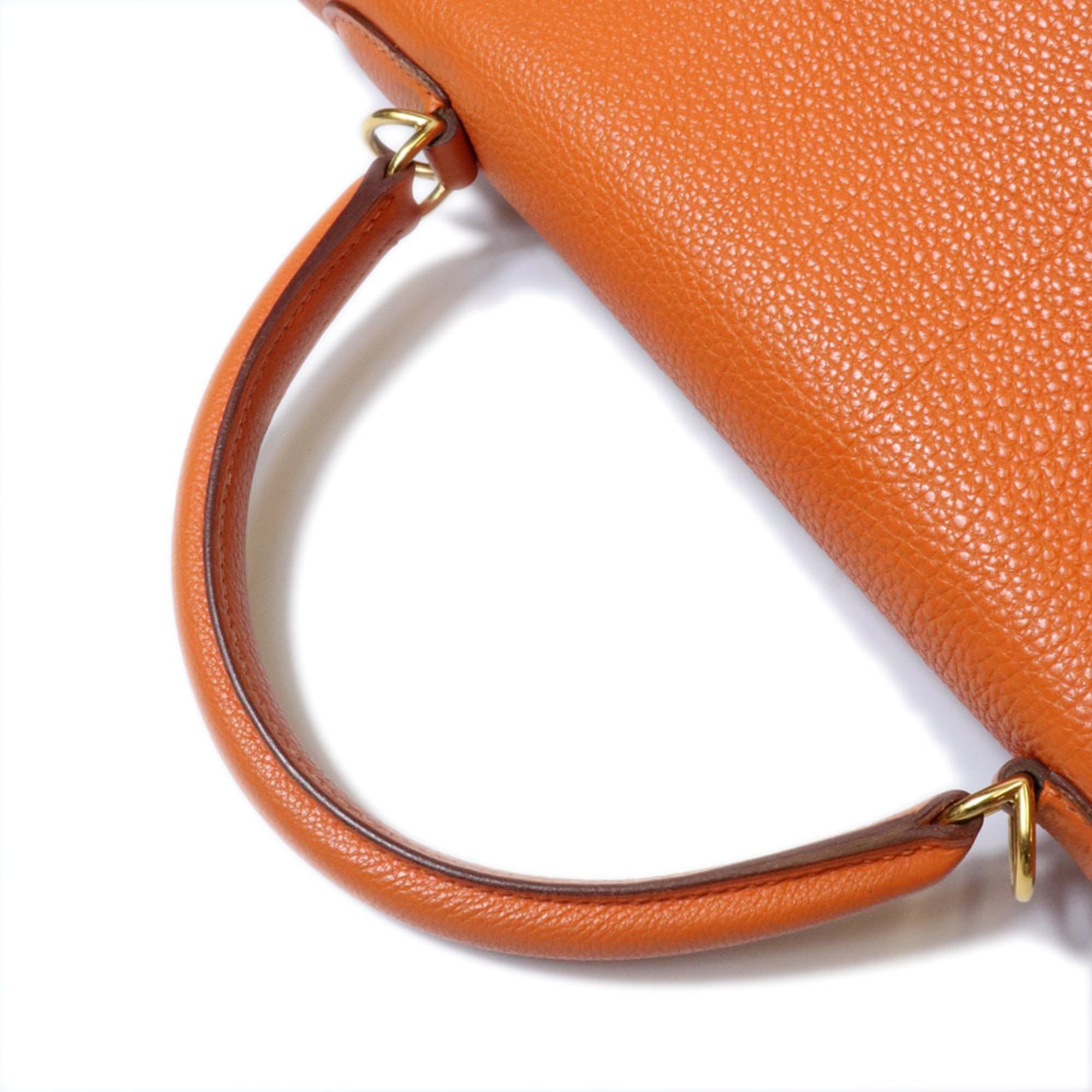 Hermes Orange Togo Leather Handbag Shoulder Bag (Pre-Owned)