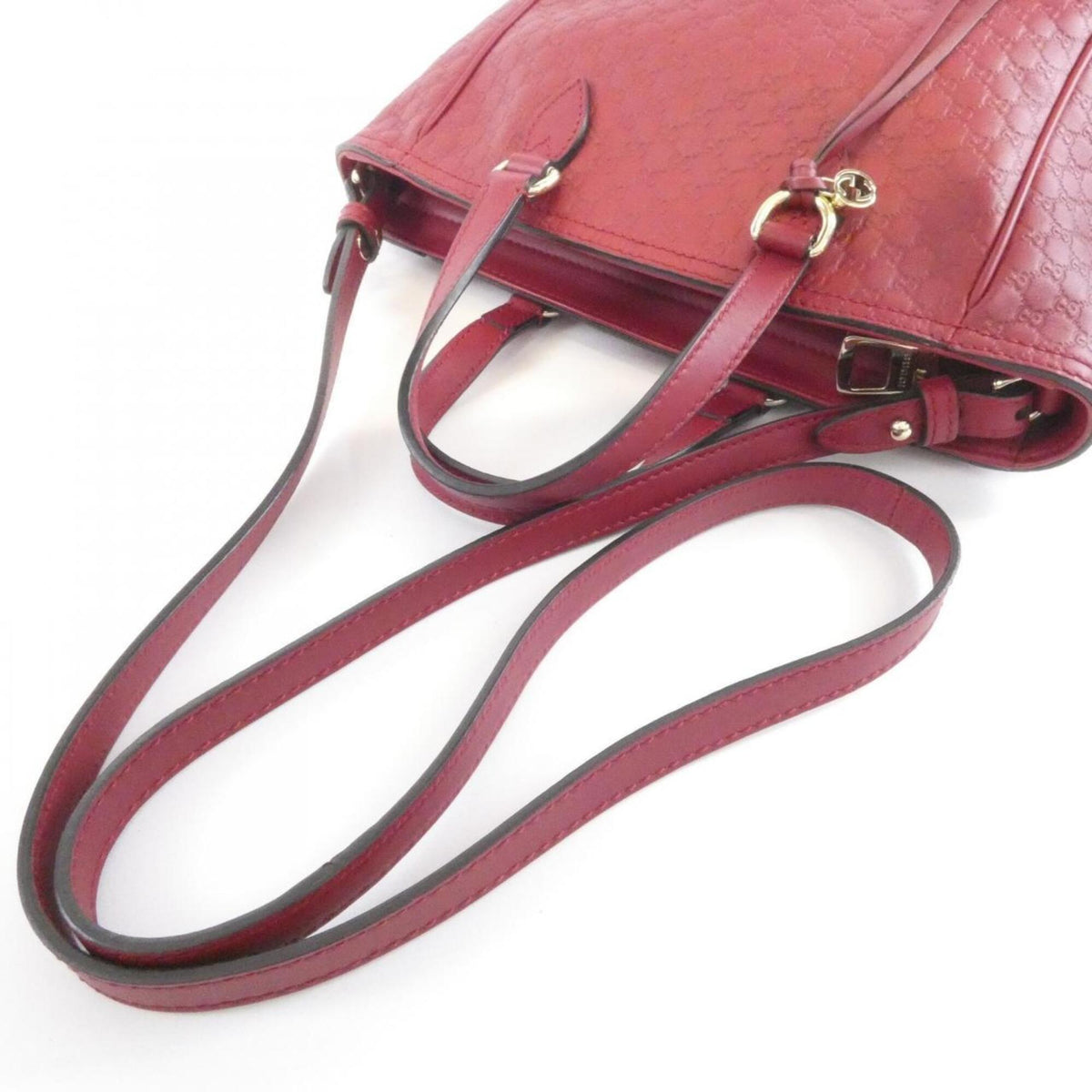 Gucci Red Color Micro Gg Leather Handbag (Pre-Owned)