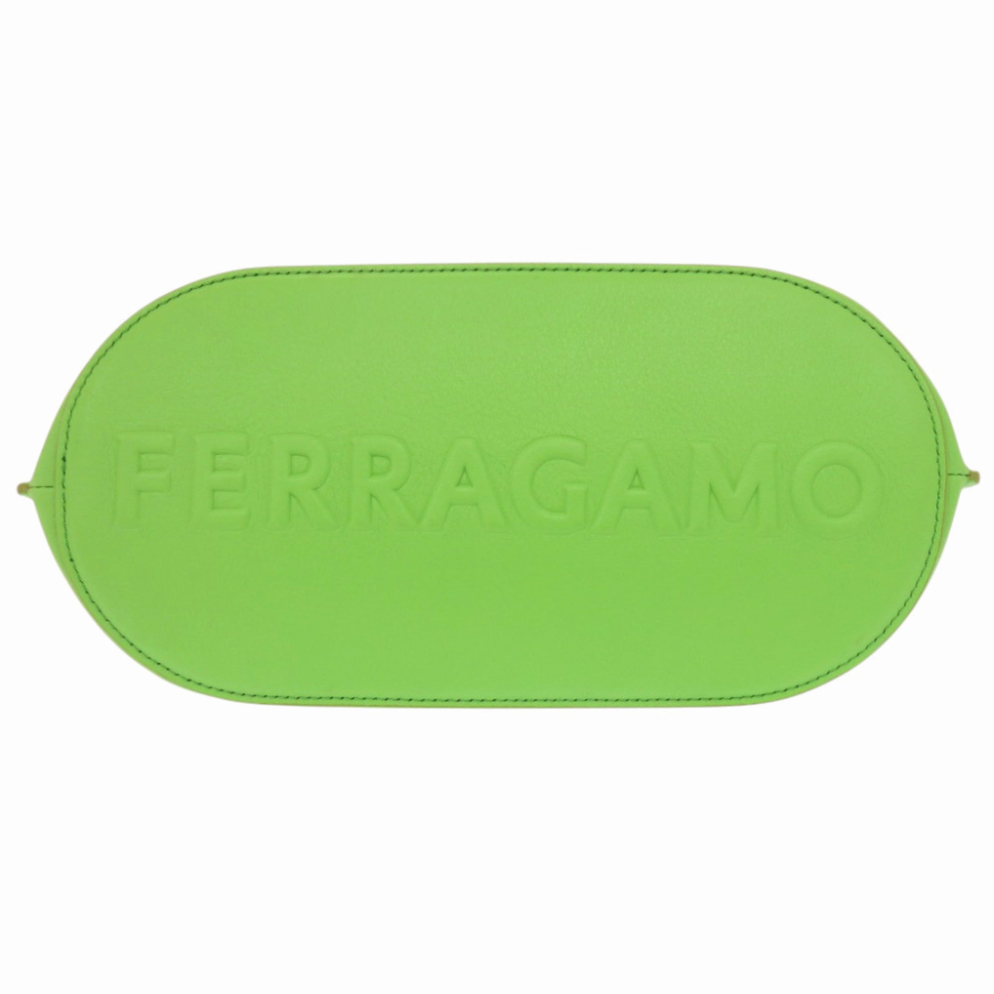 Salvatore Ferragamo Green Leather Clutch Bag (Pre-Owned)