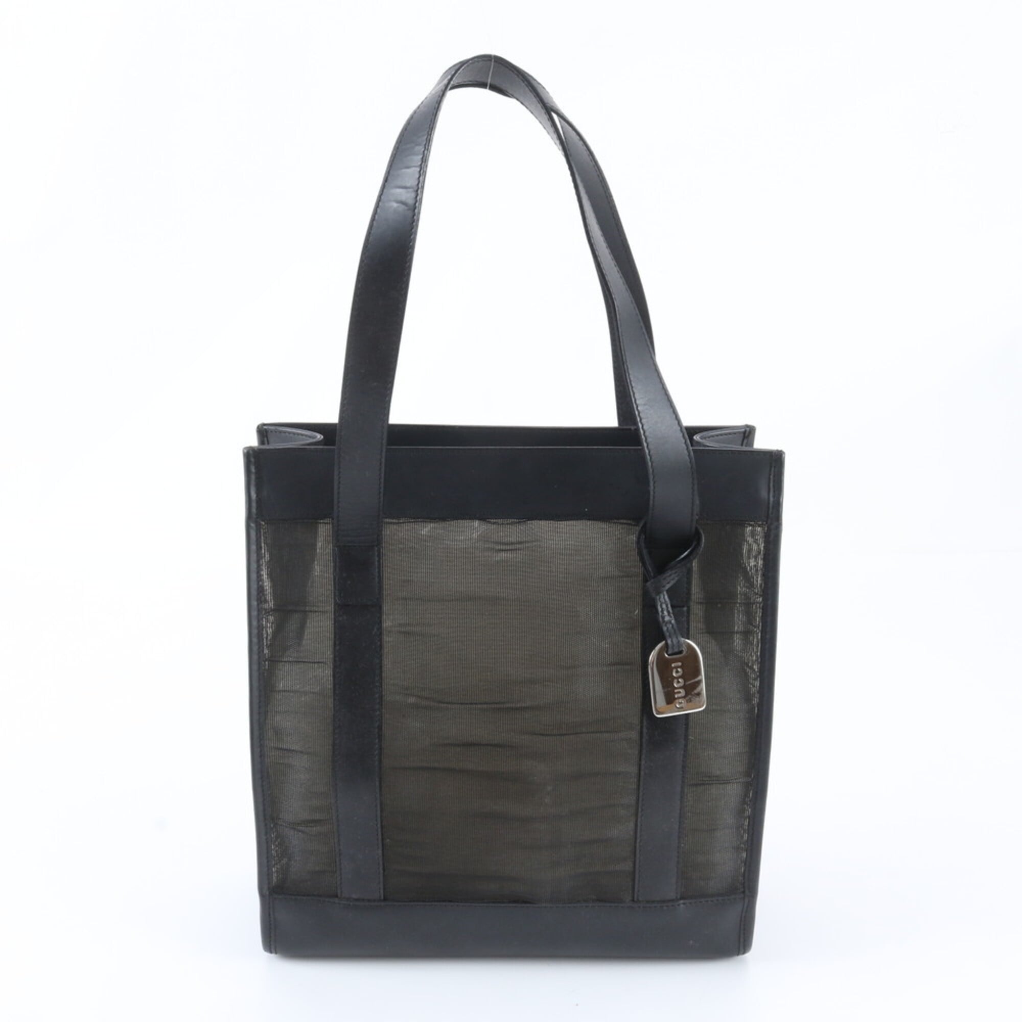 Gucci Black Mesh Handbag Tote Bag (Pre-Owned)