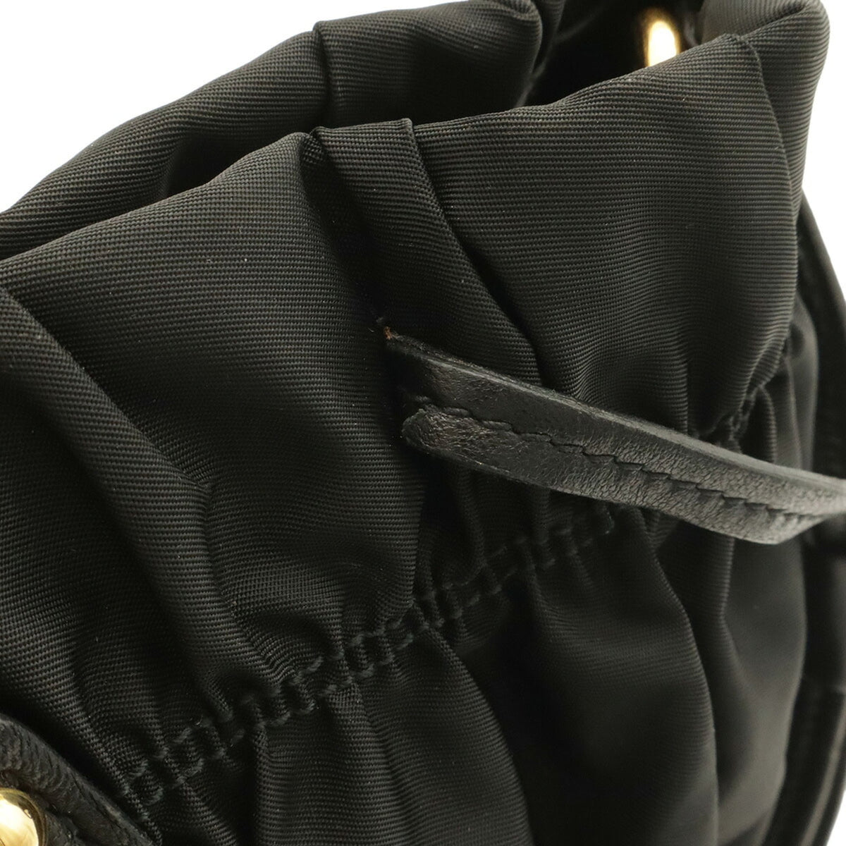 Prada Black Nero Nylon Leather Handbag Shoulder Bag Tote Bag (Pre-Owned)