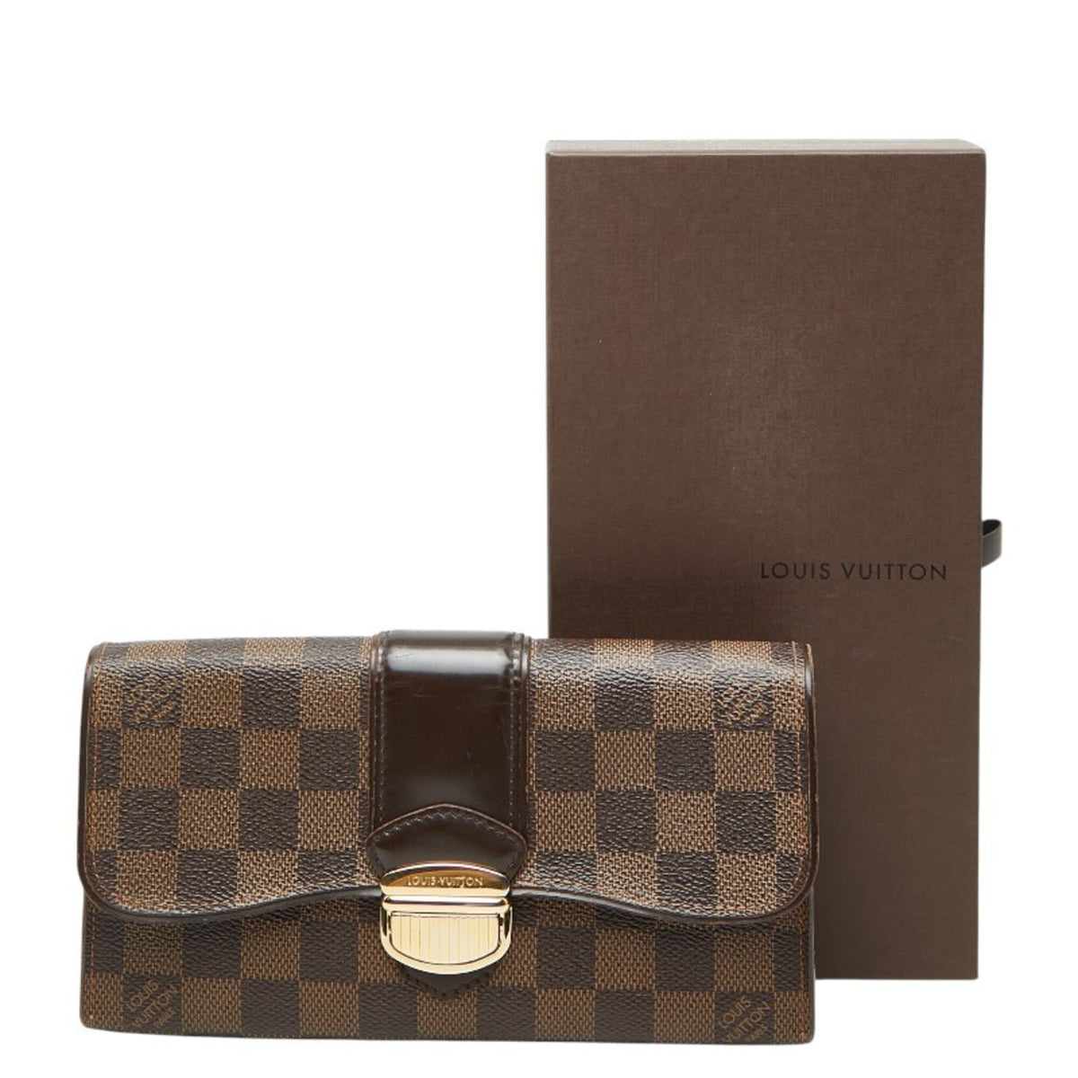 Louis Vuitton Brown Pvc Leather Long Wallet (Bi-Fold) (Pre-Owned)