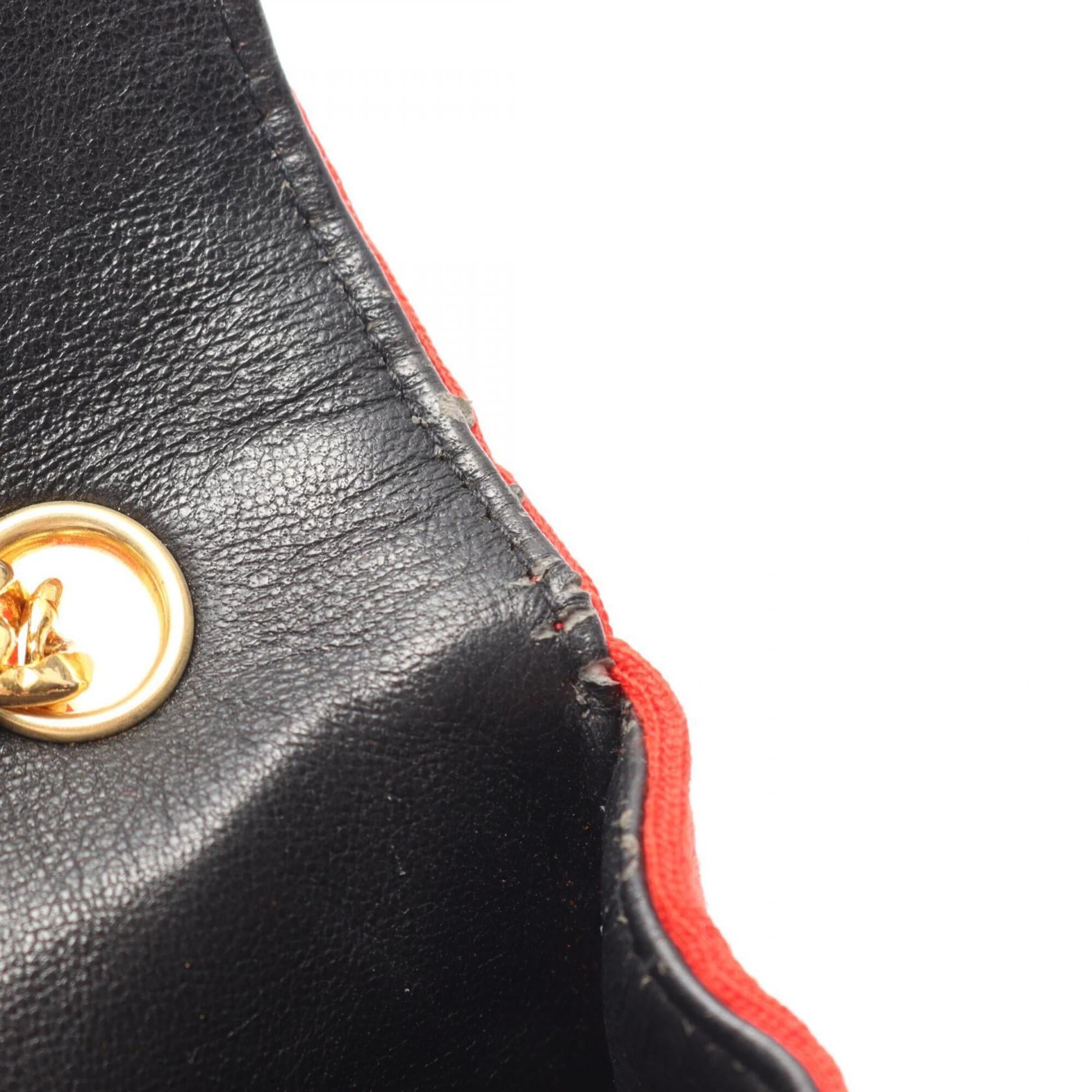 Chanel Red Color Fabric Handbag Shoulder Bag (Pre-Owned)