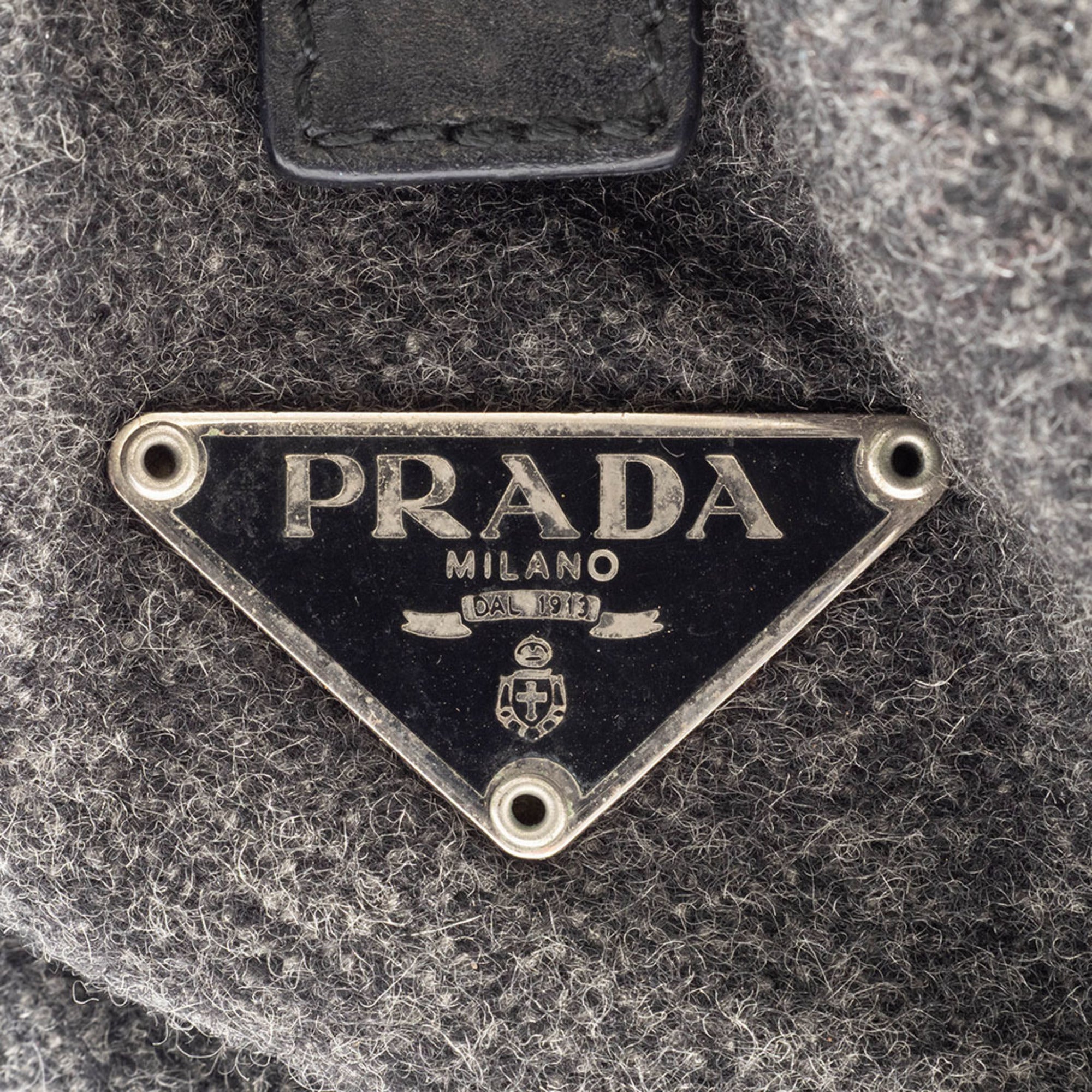 Prada Gray Polyester Handbag (Pre-Owned)
