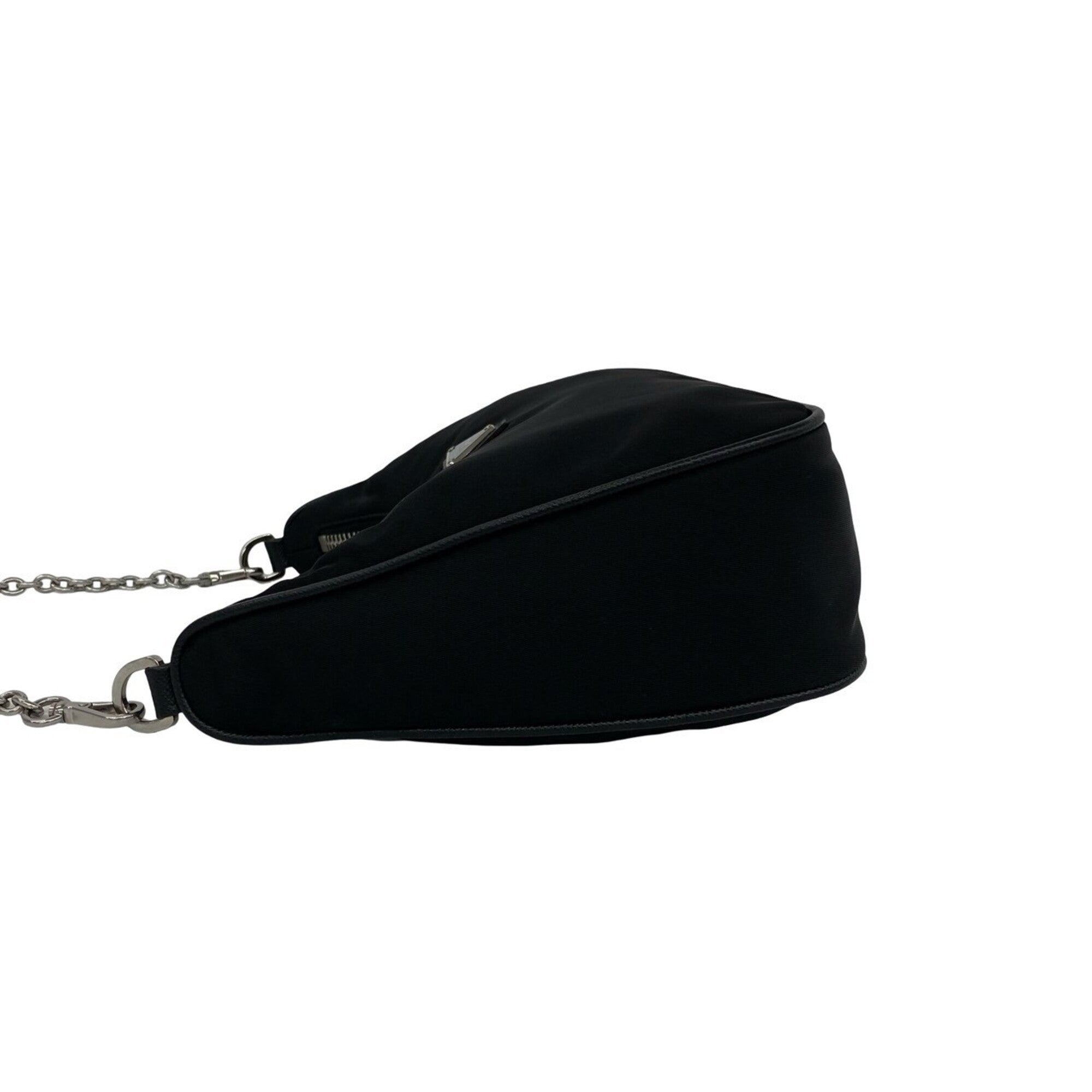 Prada Black Nylon Leather Pouch Shoulder Bag (Pre-Owned)