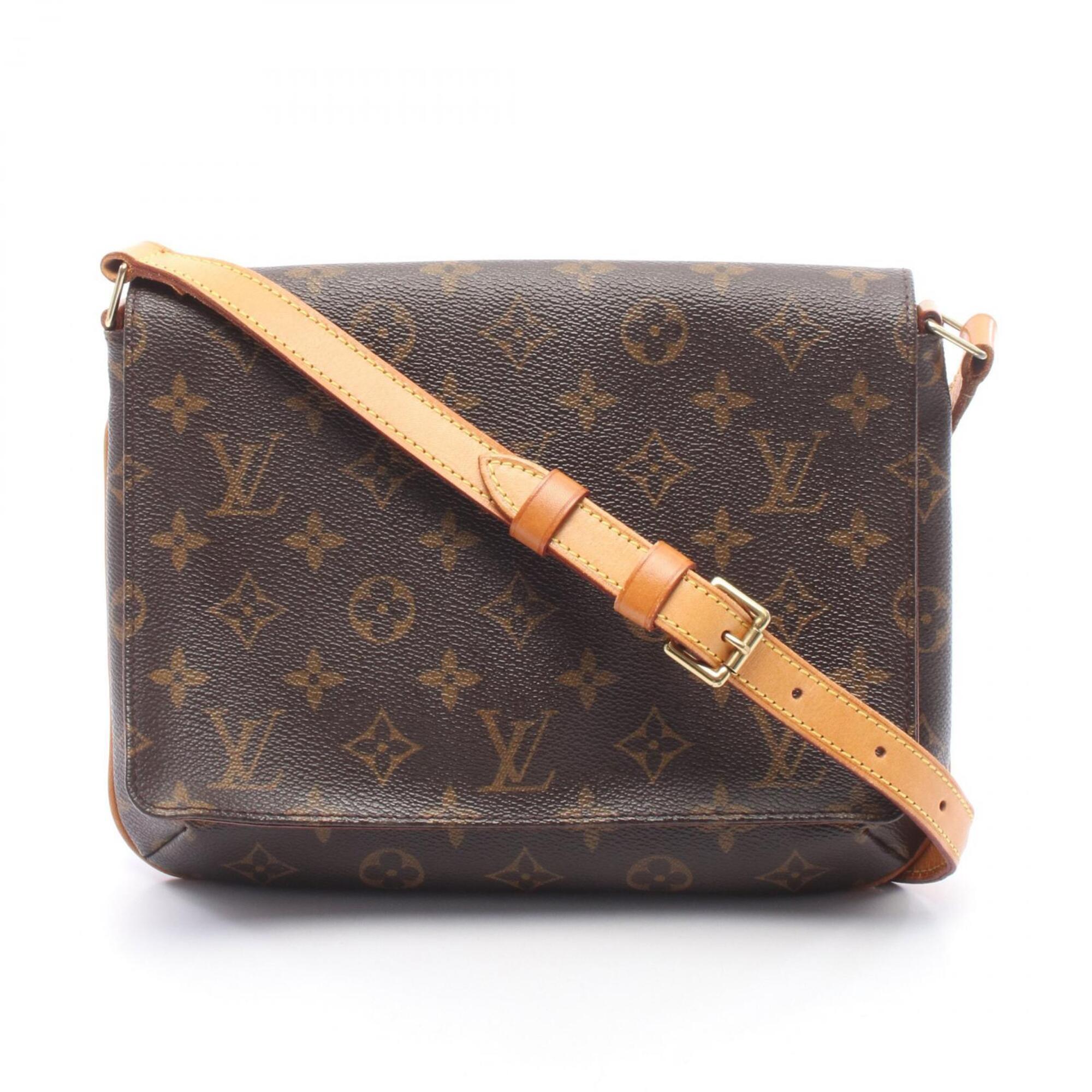 Louis Vuitton Brown Coated Canvas Leather Handbag Shoulder Bag (Pre-Owned)