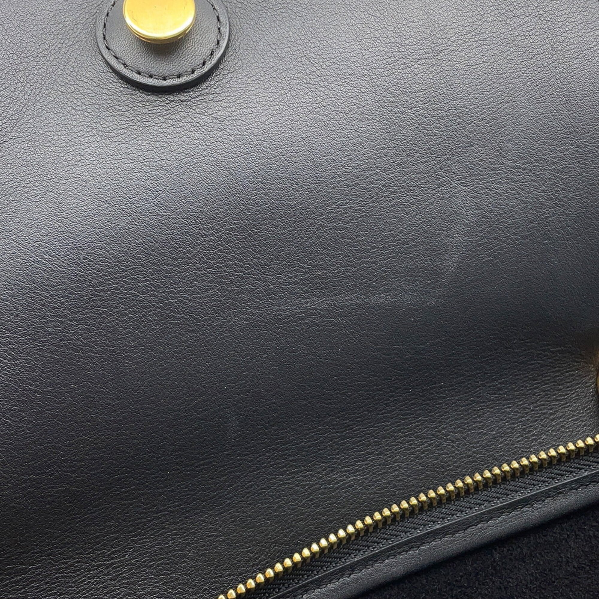 Celine Beige Black Leather Handbag (Pre-Owned)