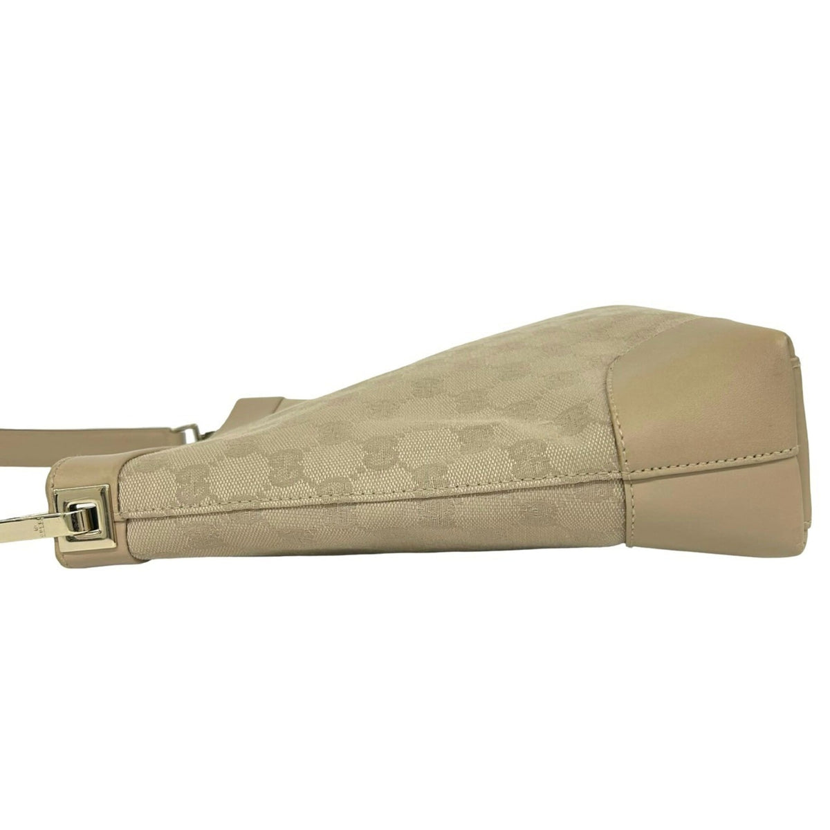 Gucci Beige Canvas Leather Handbag Shoulder Bag Tote Bag (Pre-Owned)