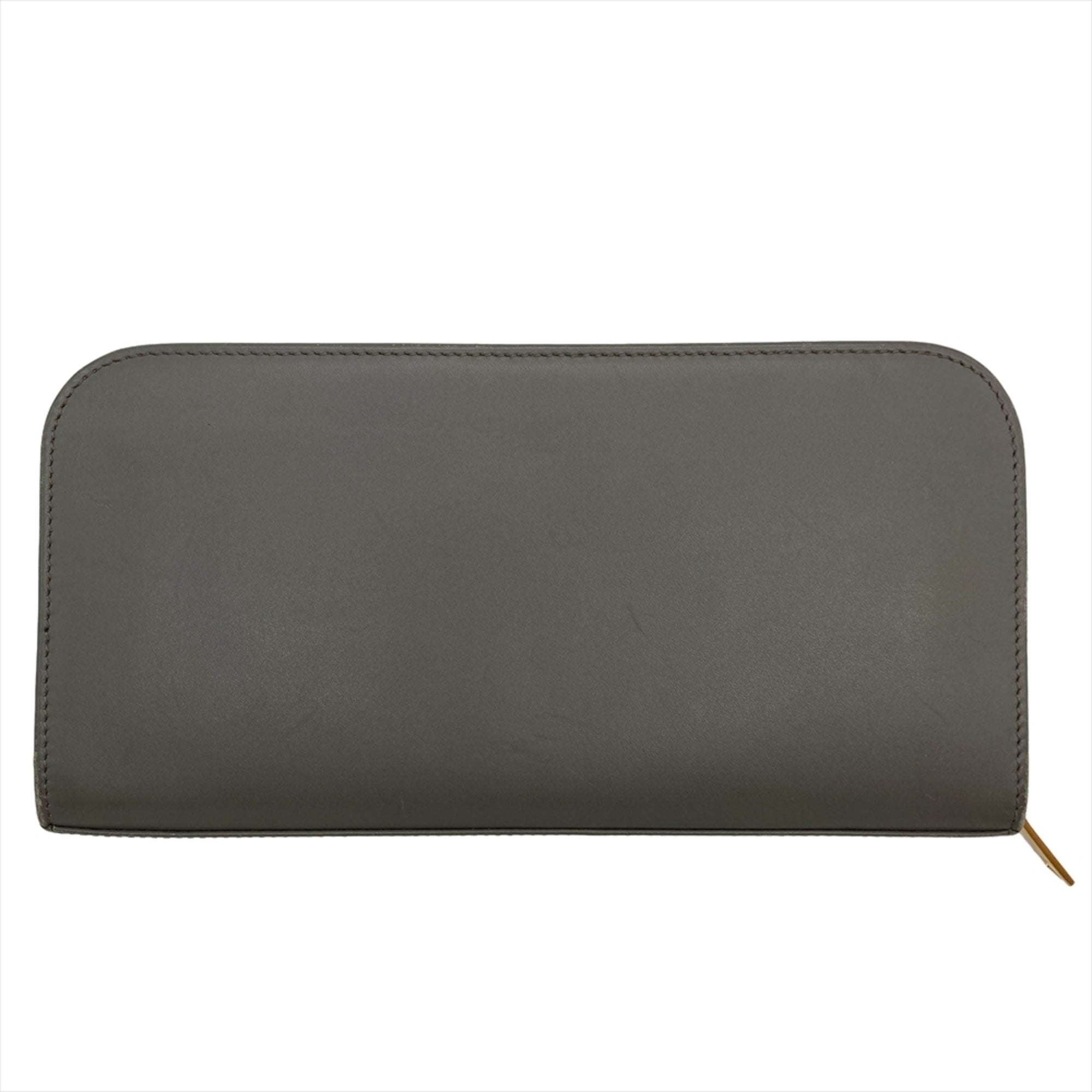 Saint Laurent Gray Leather Long Wallet (Bi-Fold) (Pre-Owned)