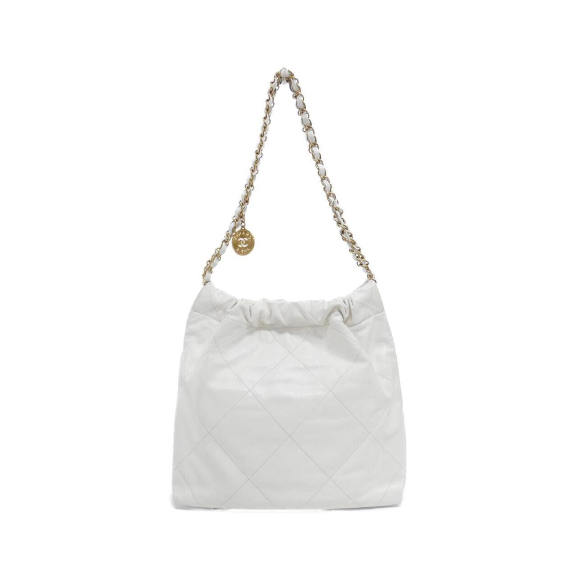 Chanel White Leather Shoulder Bag (Pre-Owned)