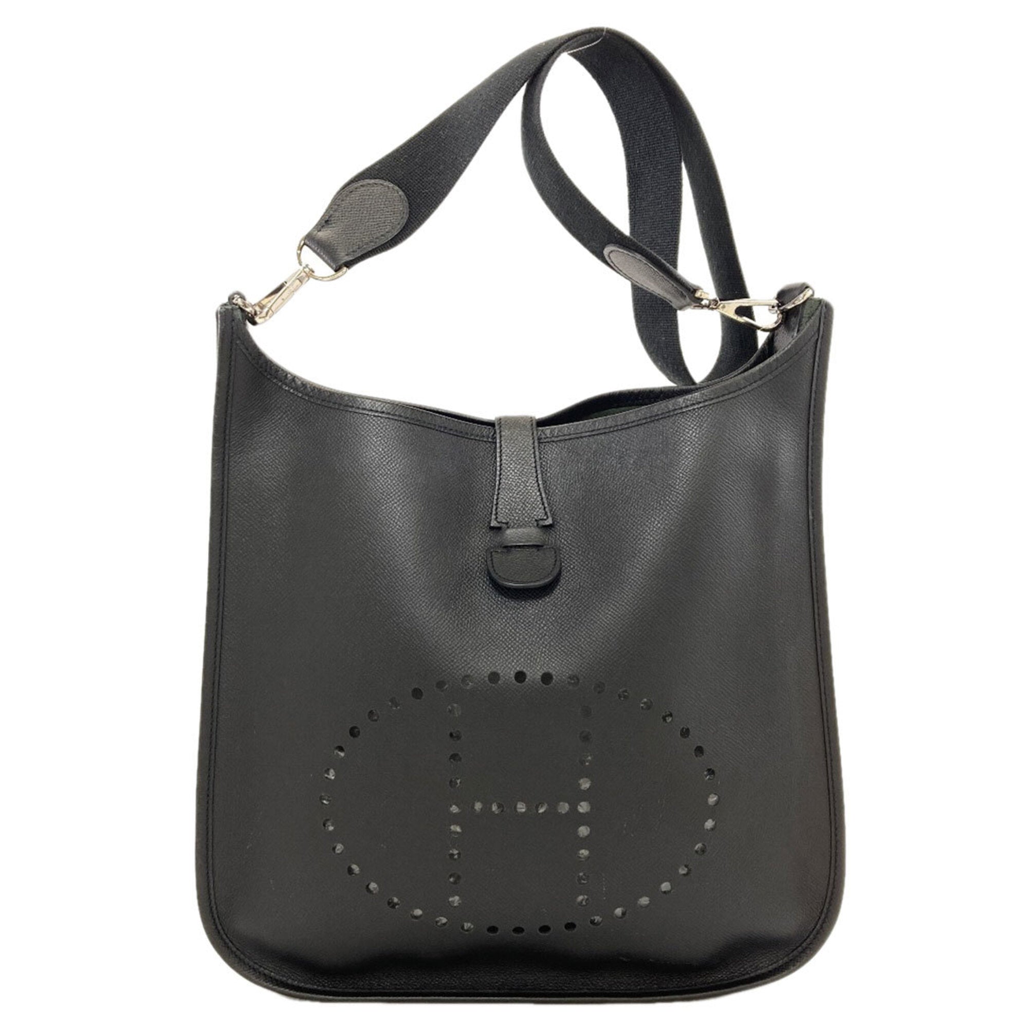 Hermes Evelyne Black Epsom Leather Shoulder Bag (Pre-Owned)