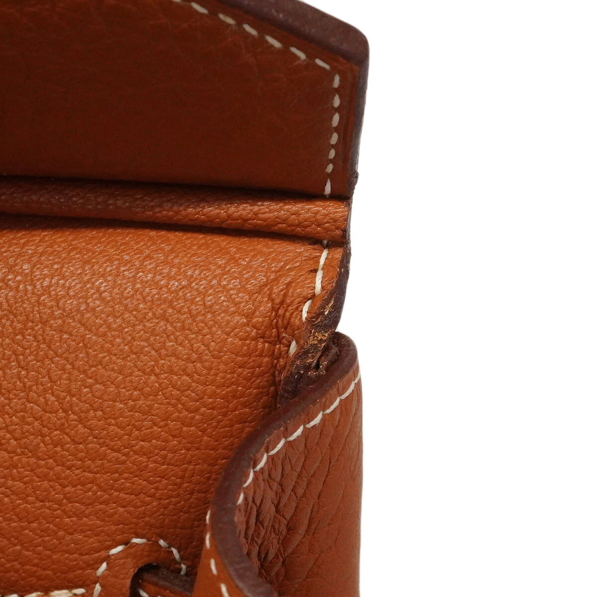 Hermes Natural Taurillon Clemence Leather Handbag (Pre-Owned)