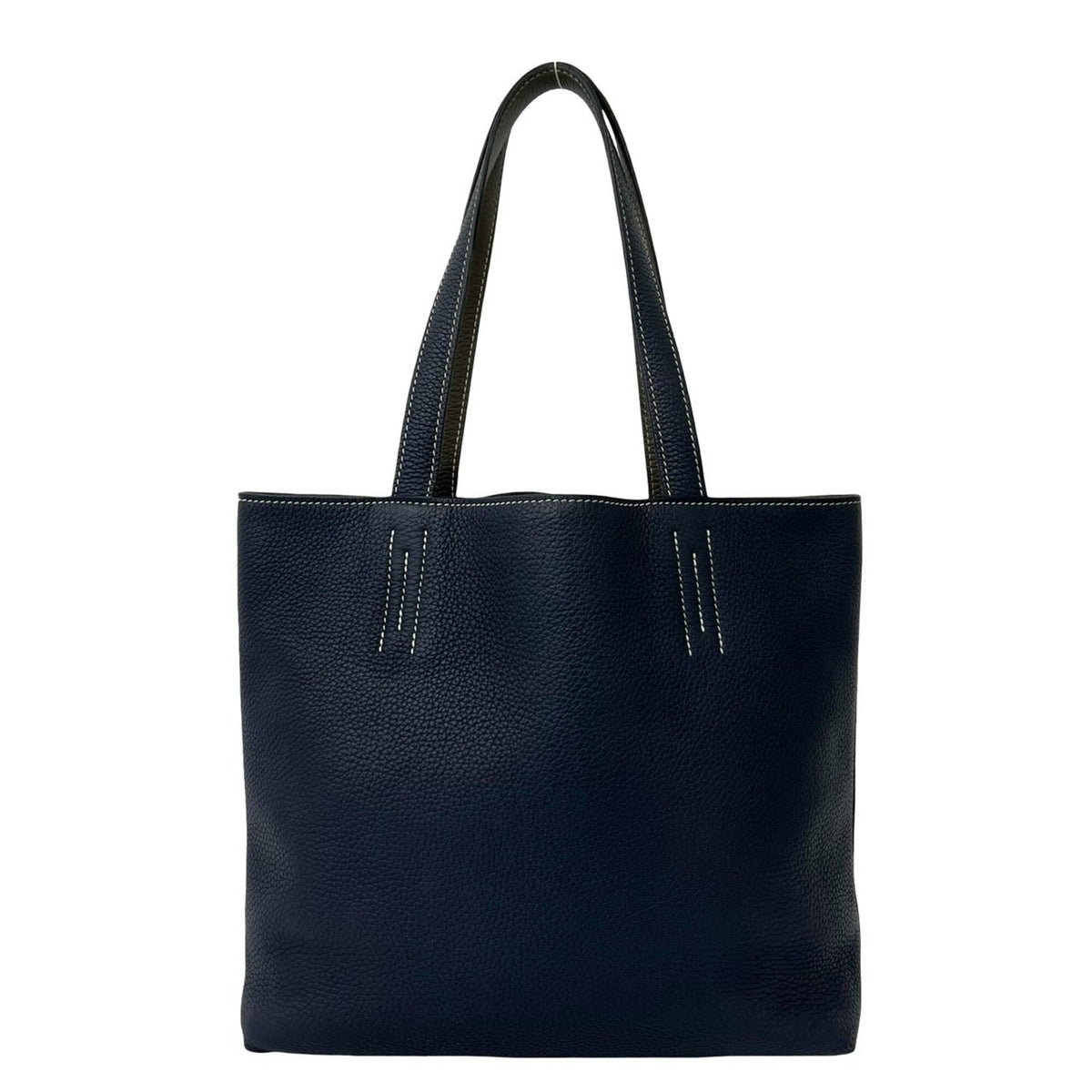 Hermes Blue Gray Taurillon Clemence Leather Shoulder Bag Tote Bag (Pre-Owned)