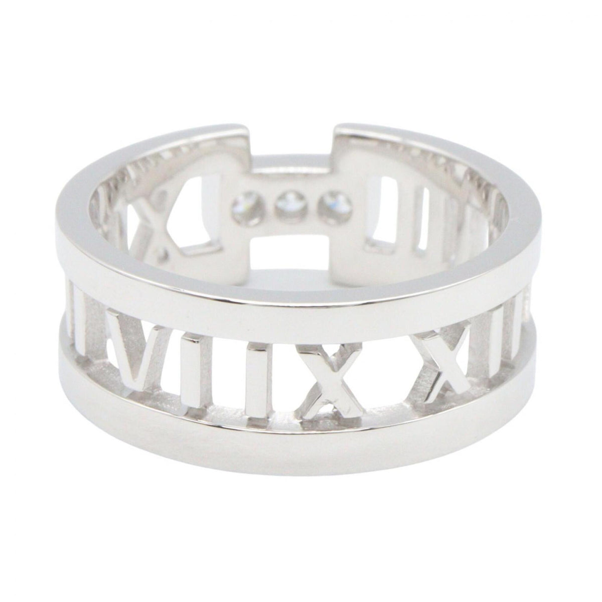 Tiffany Silver Clear White Gold (18K) Band Ring (Pre-Owned)