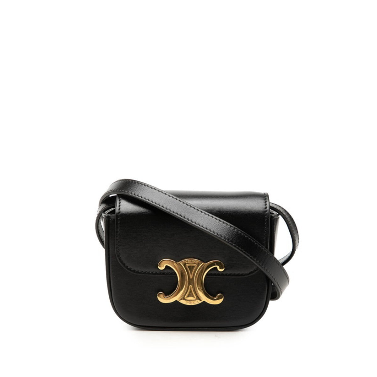 Celine Black Leather Pochette Shoulder Bag (Pre-Owned)