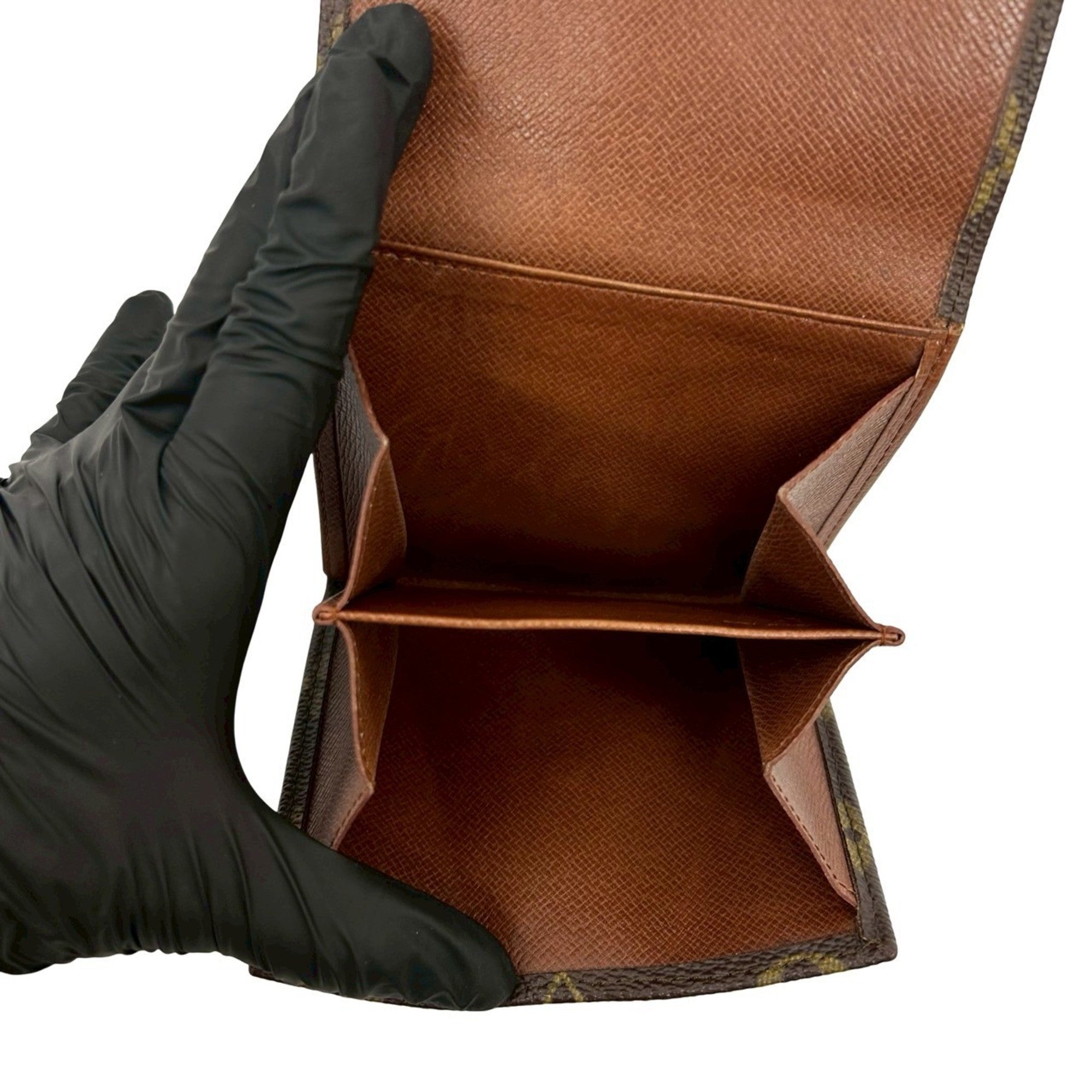 Louis Vuitton Brown Leather Pvc Wallet (Tri-Fold) (Pre-Owned)