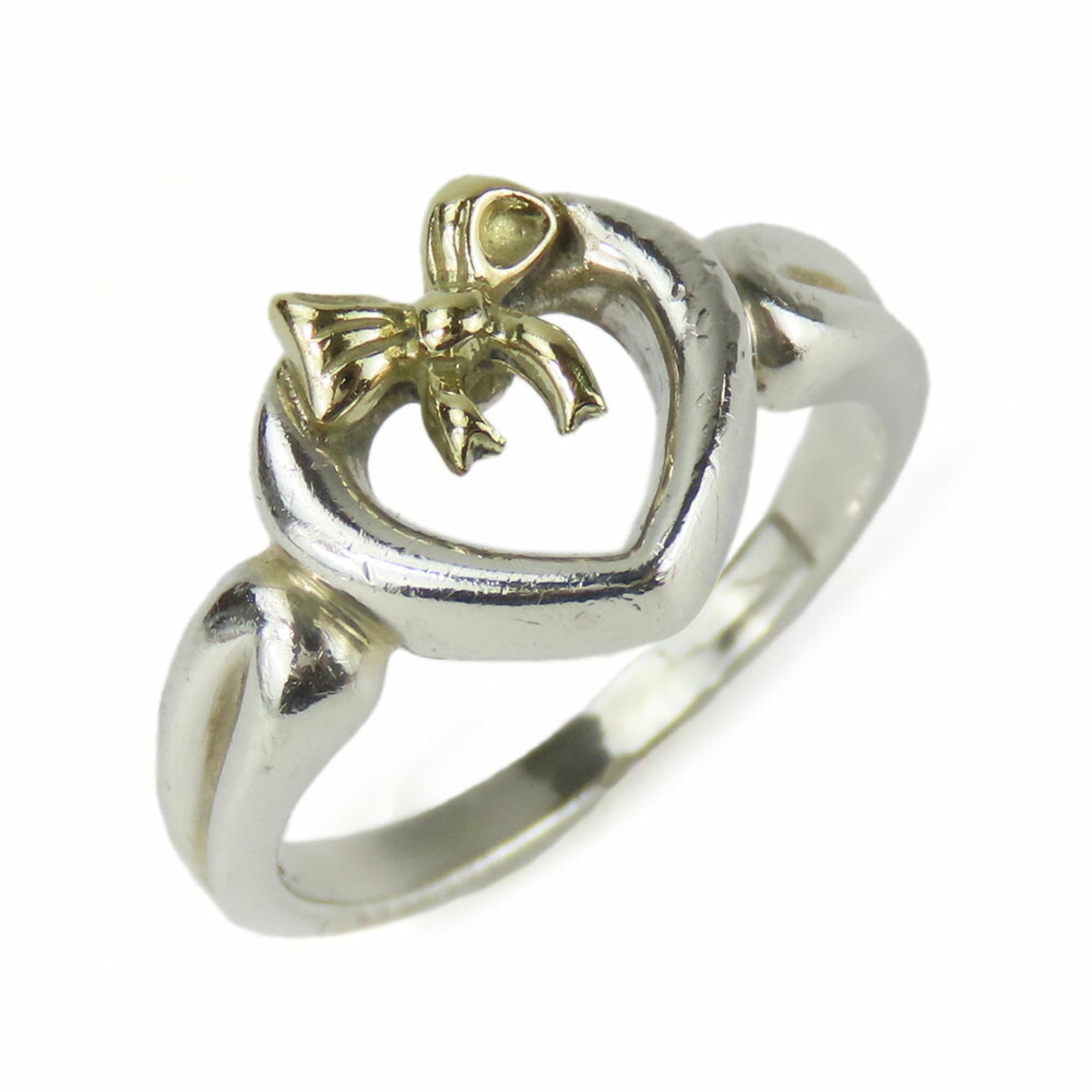 Tiffany Heart Yellow Gold (18K) Silver 925 Band Ring (Pre-Owned)