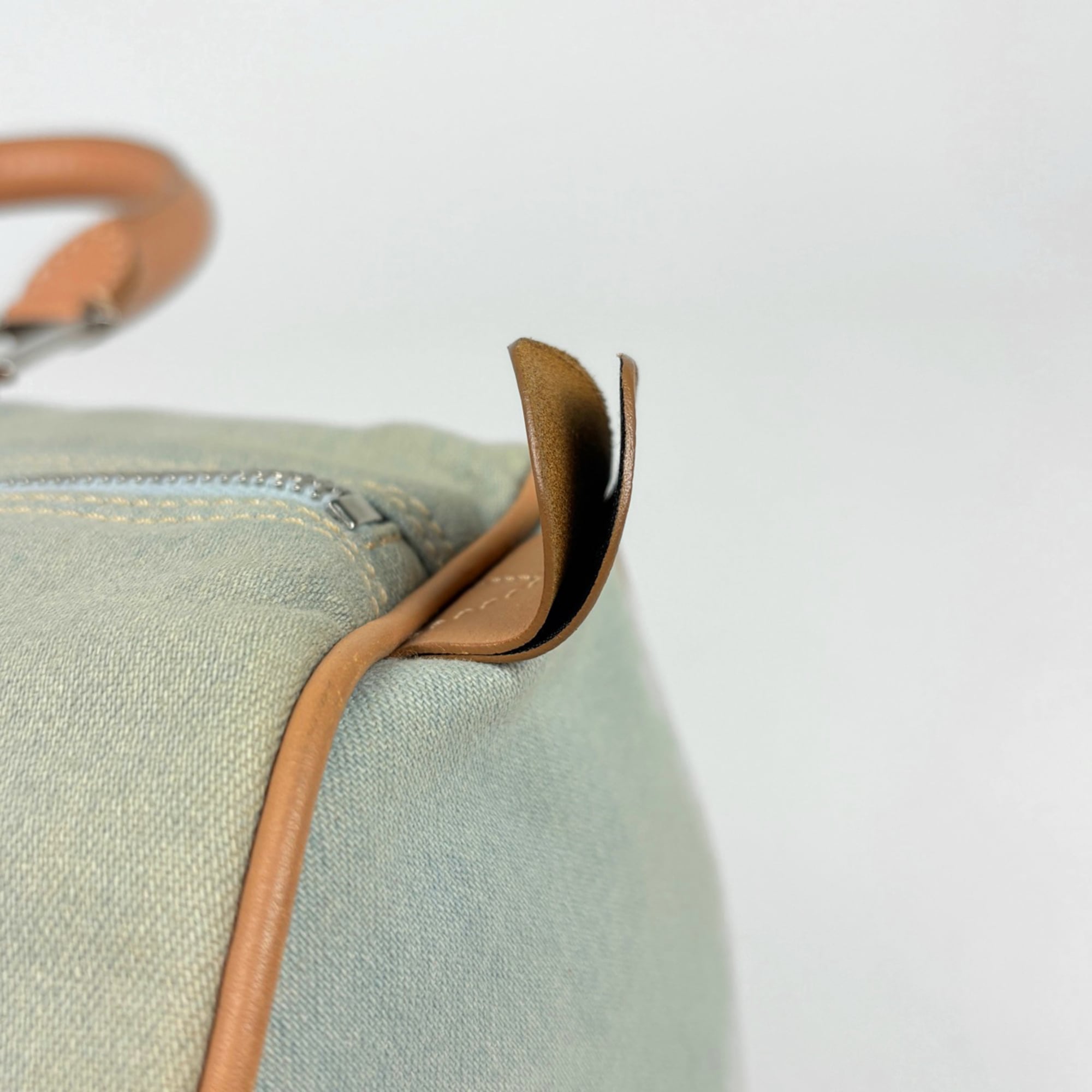 Christian Dior Beige Light Green Canvas Handbag (Pre-Owned)