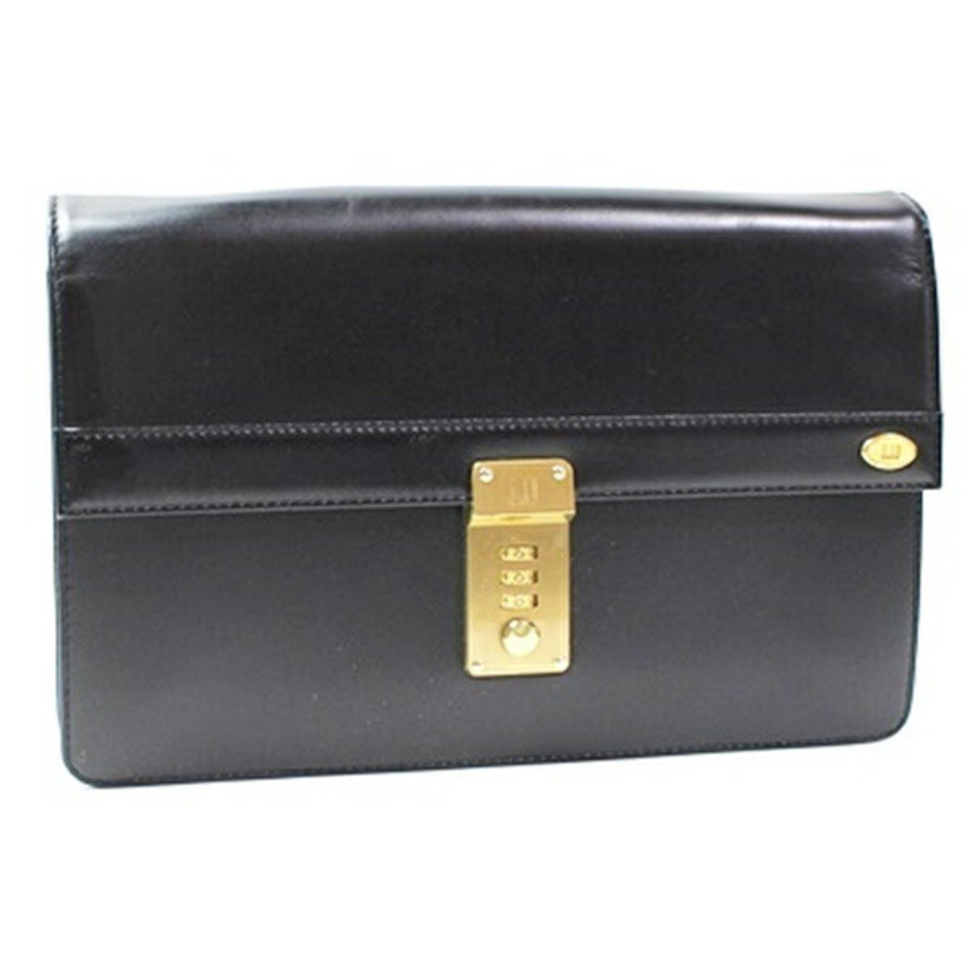 Dunhill Beige Black Leather Clutch Bag (Pre-Owned)