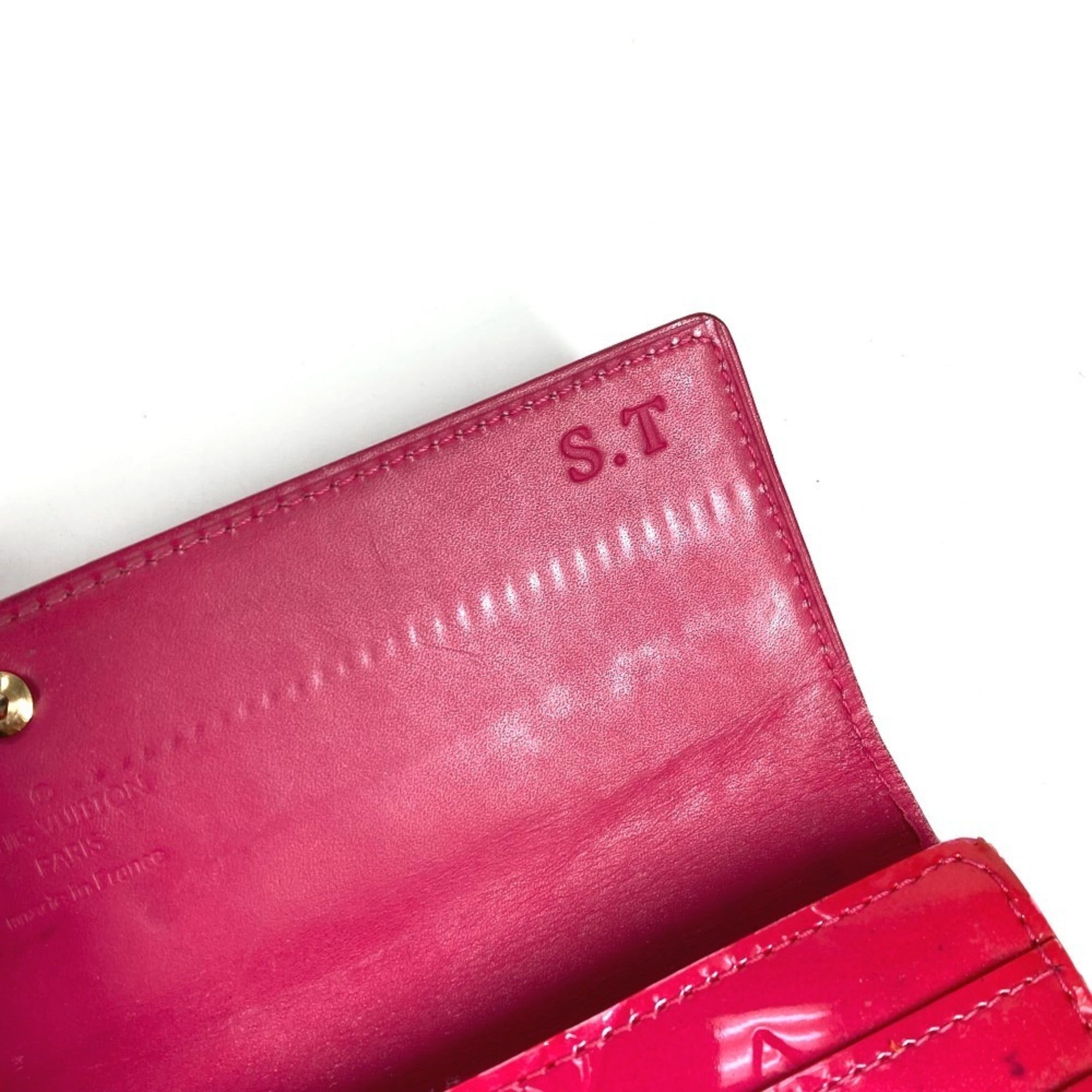 Louis Vuitton Galle Pink Rose Pop Monogram Vernis Long Wallet (Bi-Fold) (Pre-Owned)