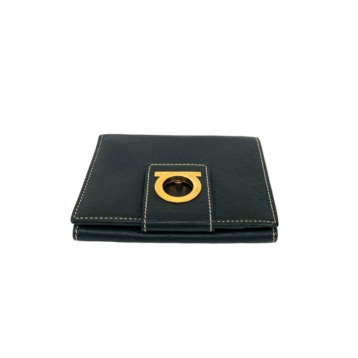 Salvatore Ferragamo Black Leather Wallet (Bi-Fold) (Pre-Owned)