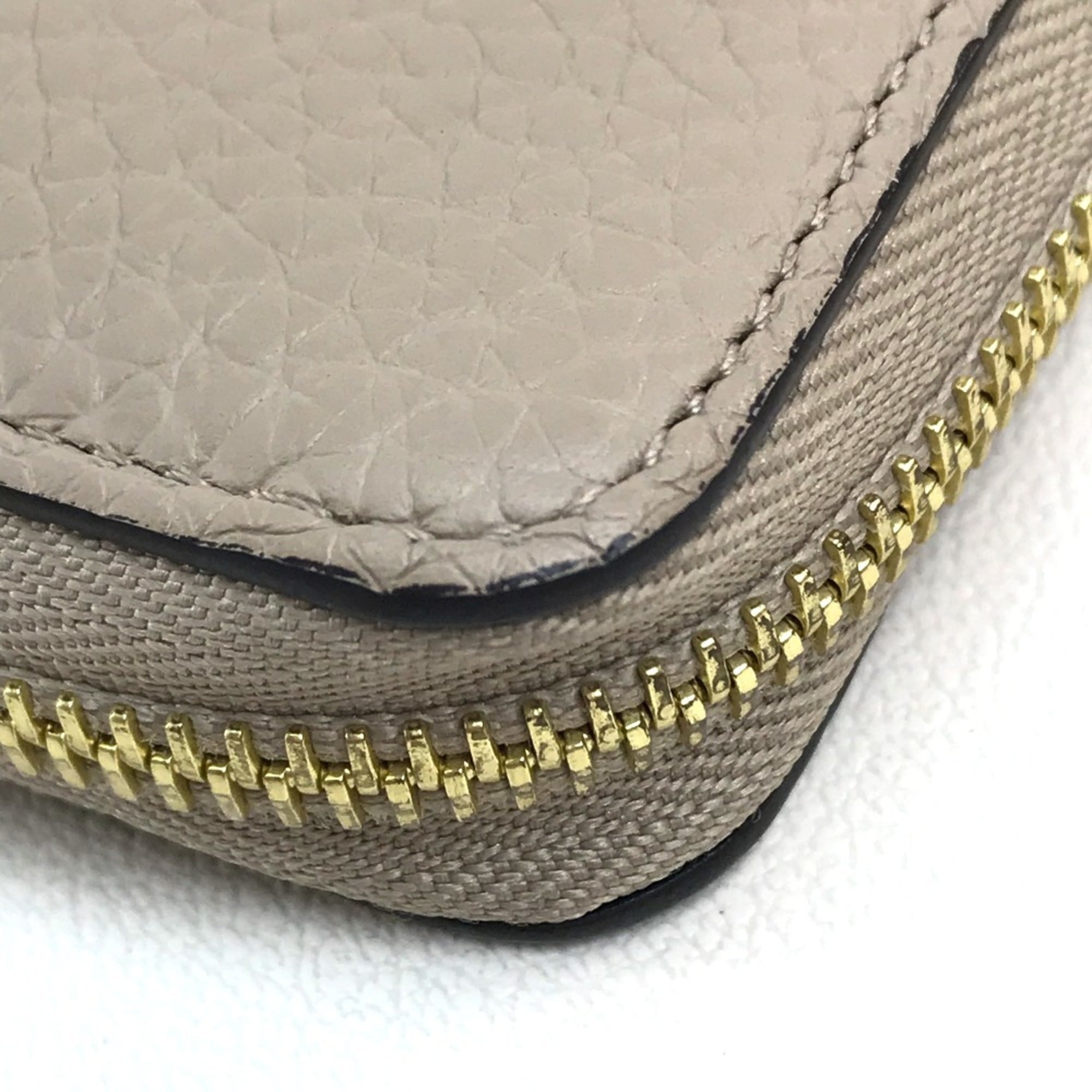 Louis Vuitton Monogram Beige Leather Long Wallet (Bi-Fold) (Pre-Owned)
