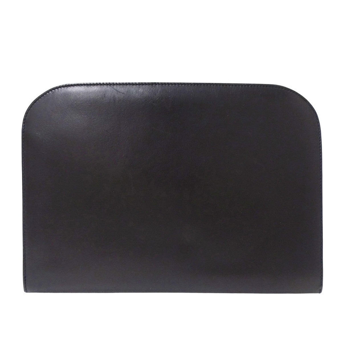Salvatore Ferragamo Black Leather Clutch Bag Handbag Shoulder Bag (Pre-Owned)