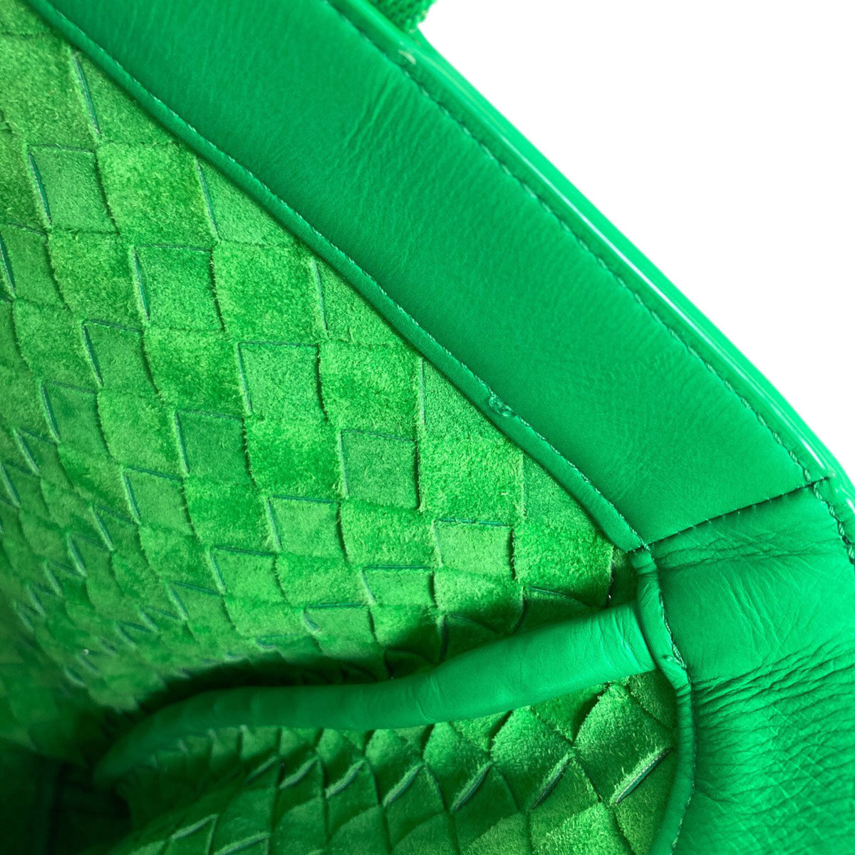Bottega Veneta Green Leather Pouch Tote Bag (Pre-Owned)