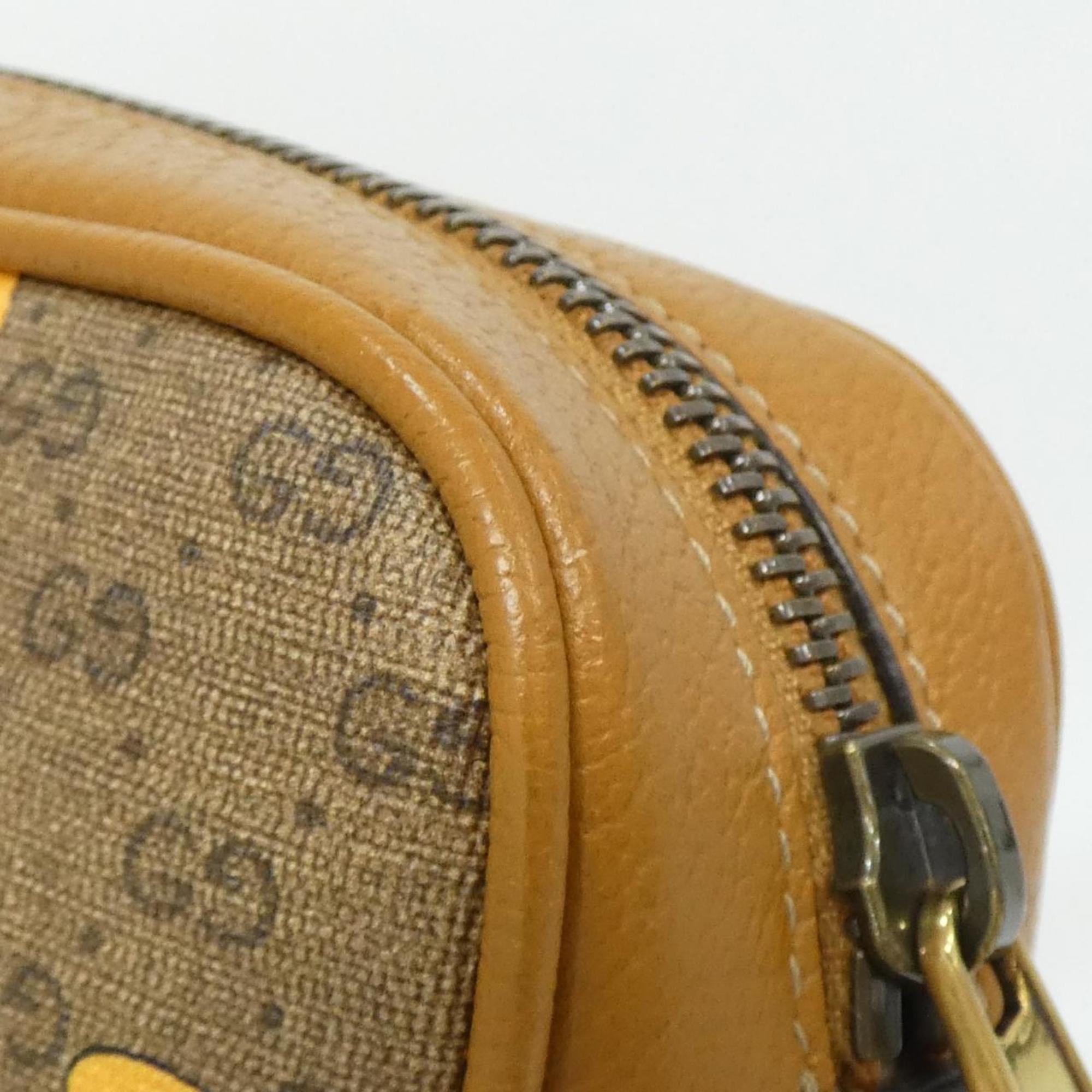 Gucci Beige Light Brown Gg Supreme Canvas Leather Shoulder Bag (Pre-Owned)