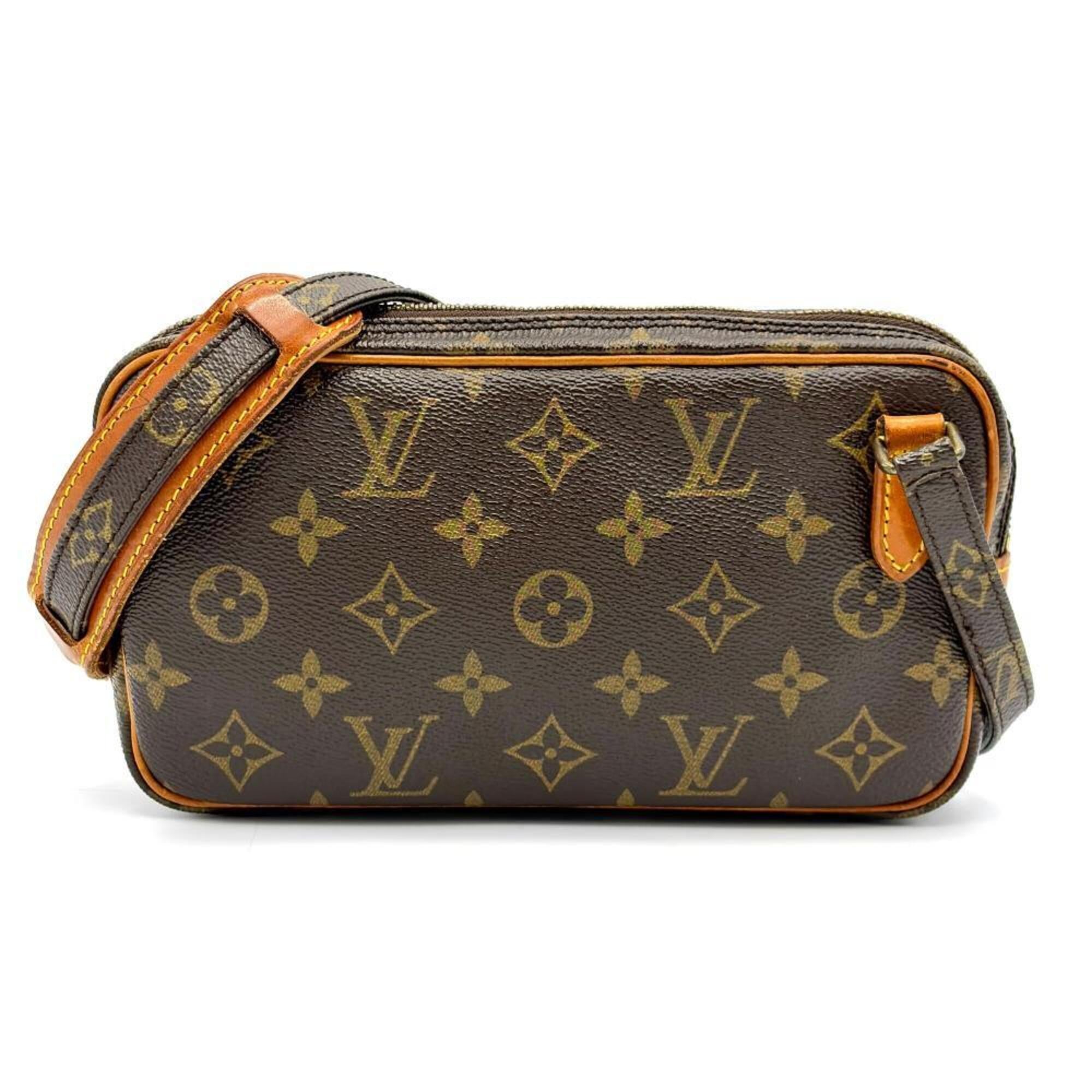 Louis Vuitton Black Brown Galle Monogram Monogram Pochette Shoulder Bag (Pre-Owned)
