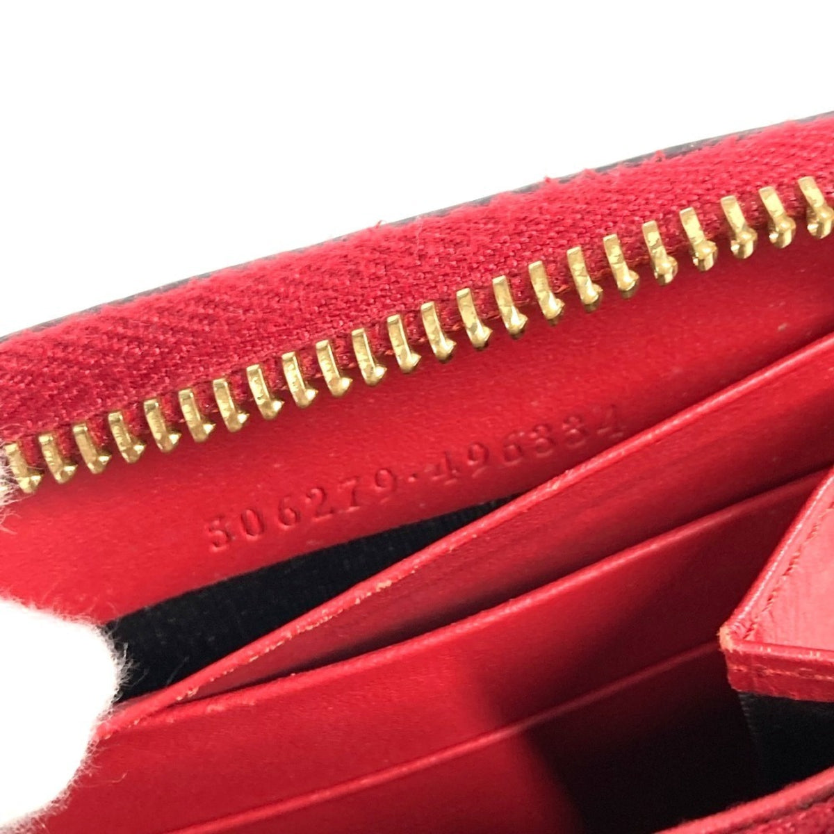 Gucci Beige Red Color Gg Supreme Long Wallet (Bi-Fold) (Pre-Owned)