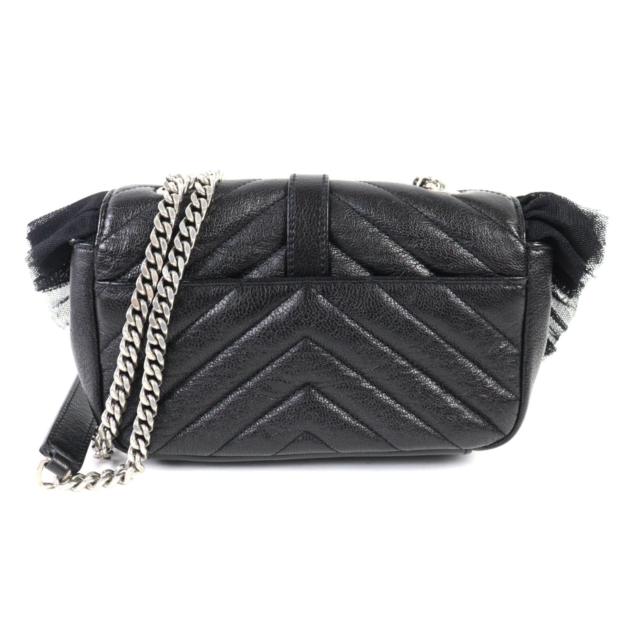 Saint Laurent Black Leather Shoulder Bag (Pre-Owned)