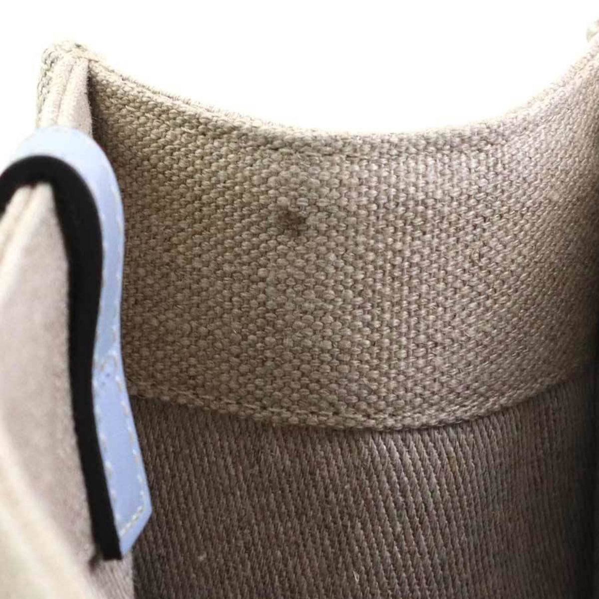 Chloé Beige Light Blue Canvas Leather Tote Bag (Pre-Owned)