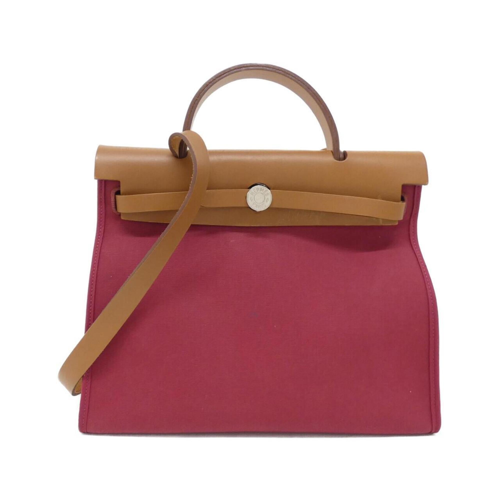 Hermes Red Color Toile Officier Handbag (Pre-Owned)
