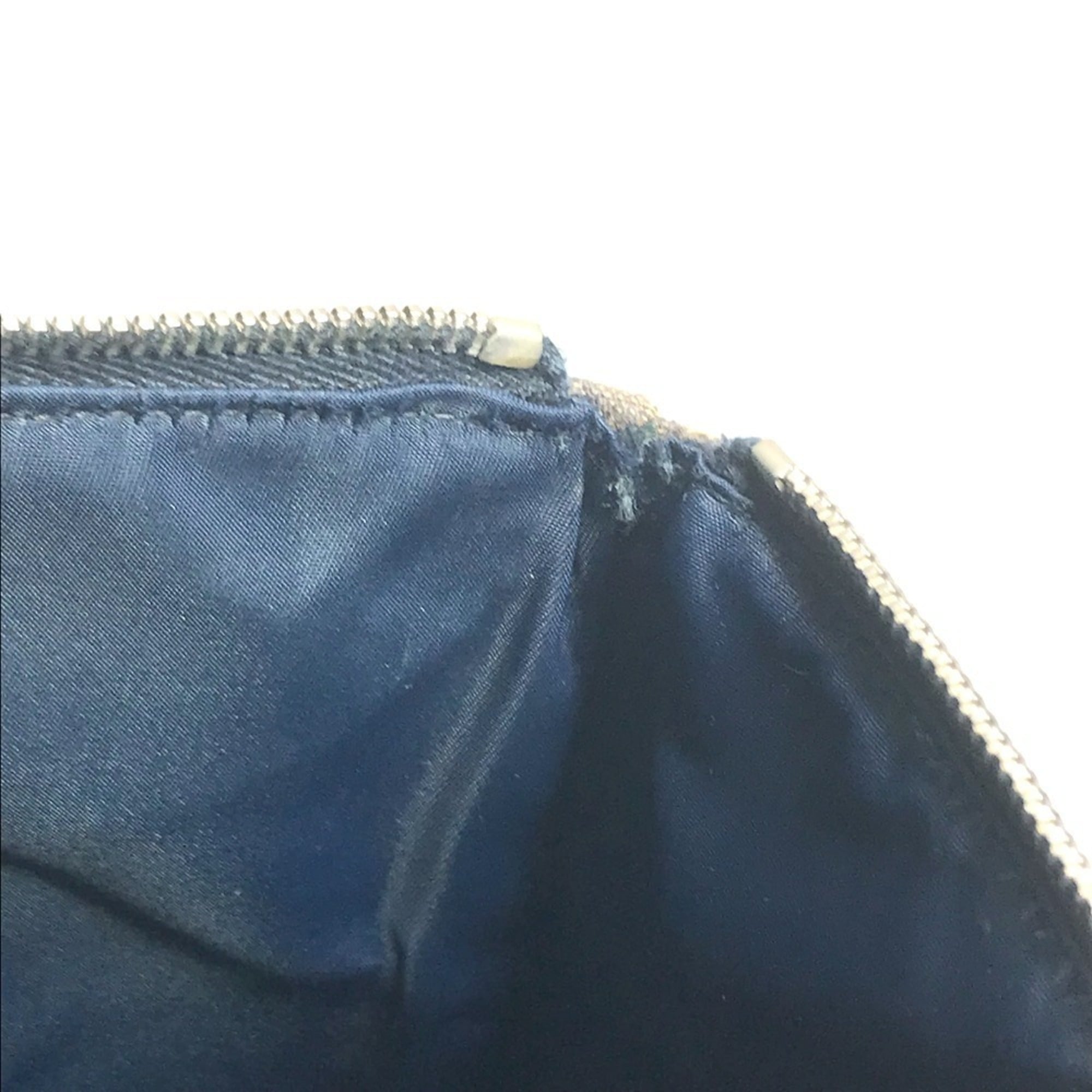 Christian Dior Blue Orange Leather Canvas Handbag Shoulder Bag Tote Bag (Pre-Owned)