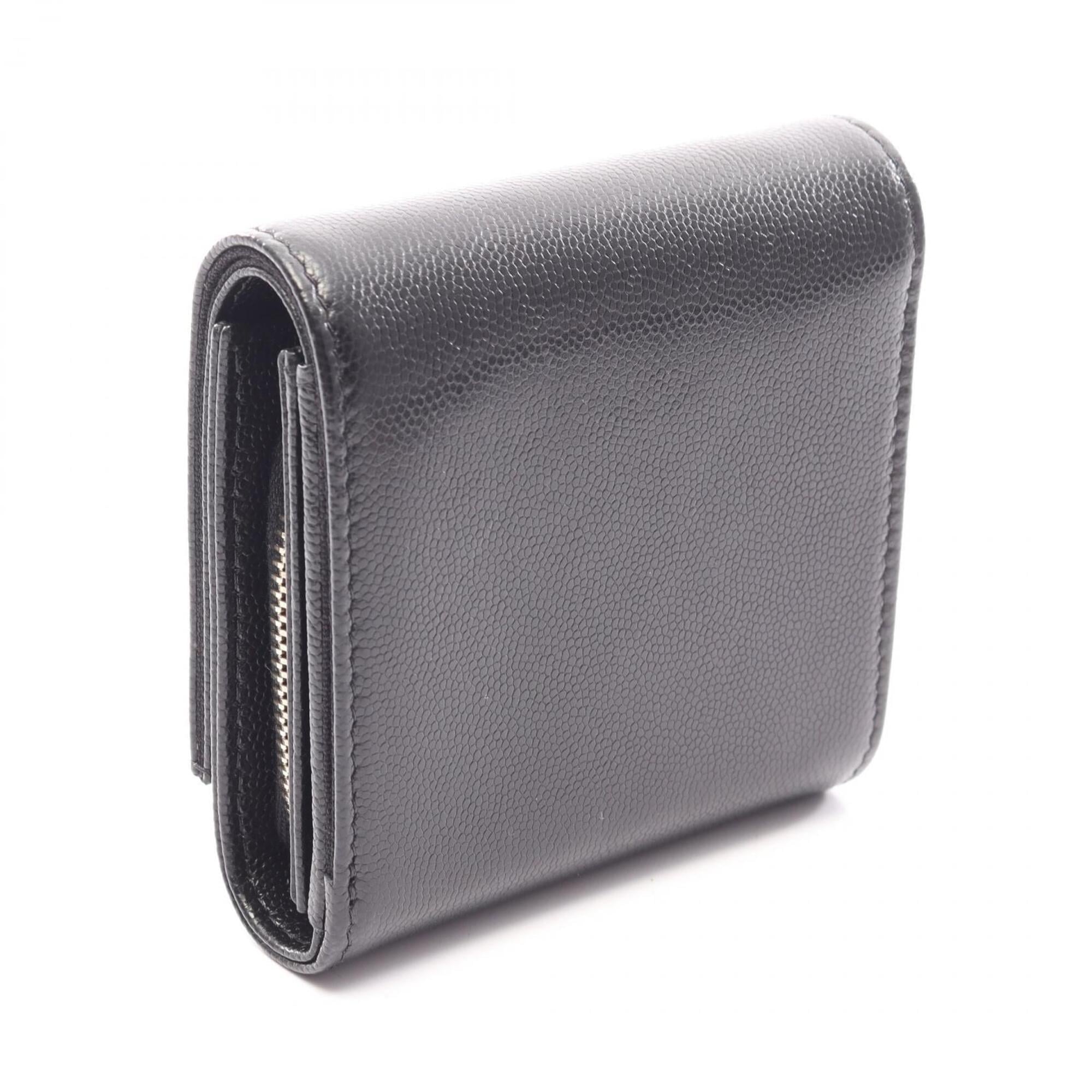 Chanel Black Grained Calfskin Wallet (Bi-Fold) (Pre-Owned)