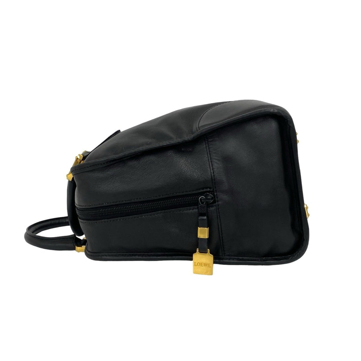 Loewe Black Leather Boston Bag Handbag (Pre-Owned)