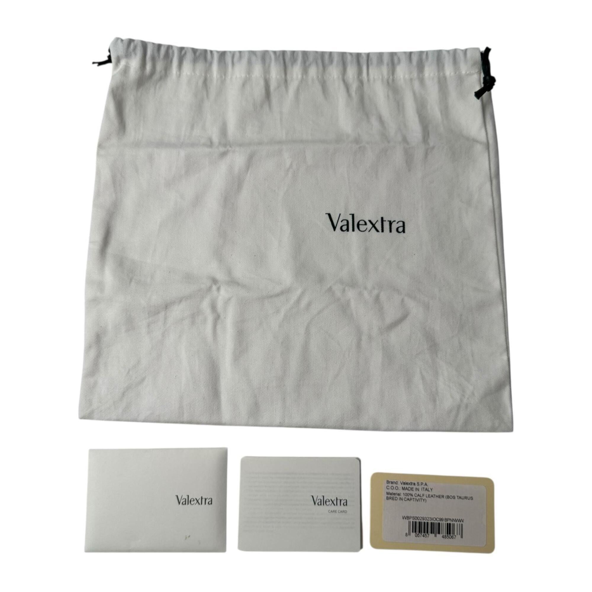 Valextra Beige Black Gray Leather Shoulder Bag Tote Bag (Pre-Owned)