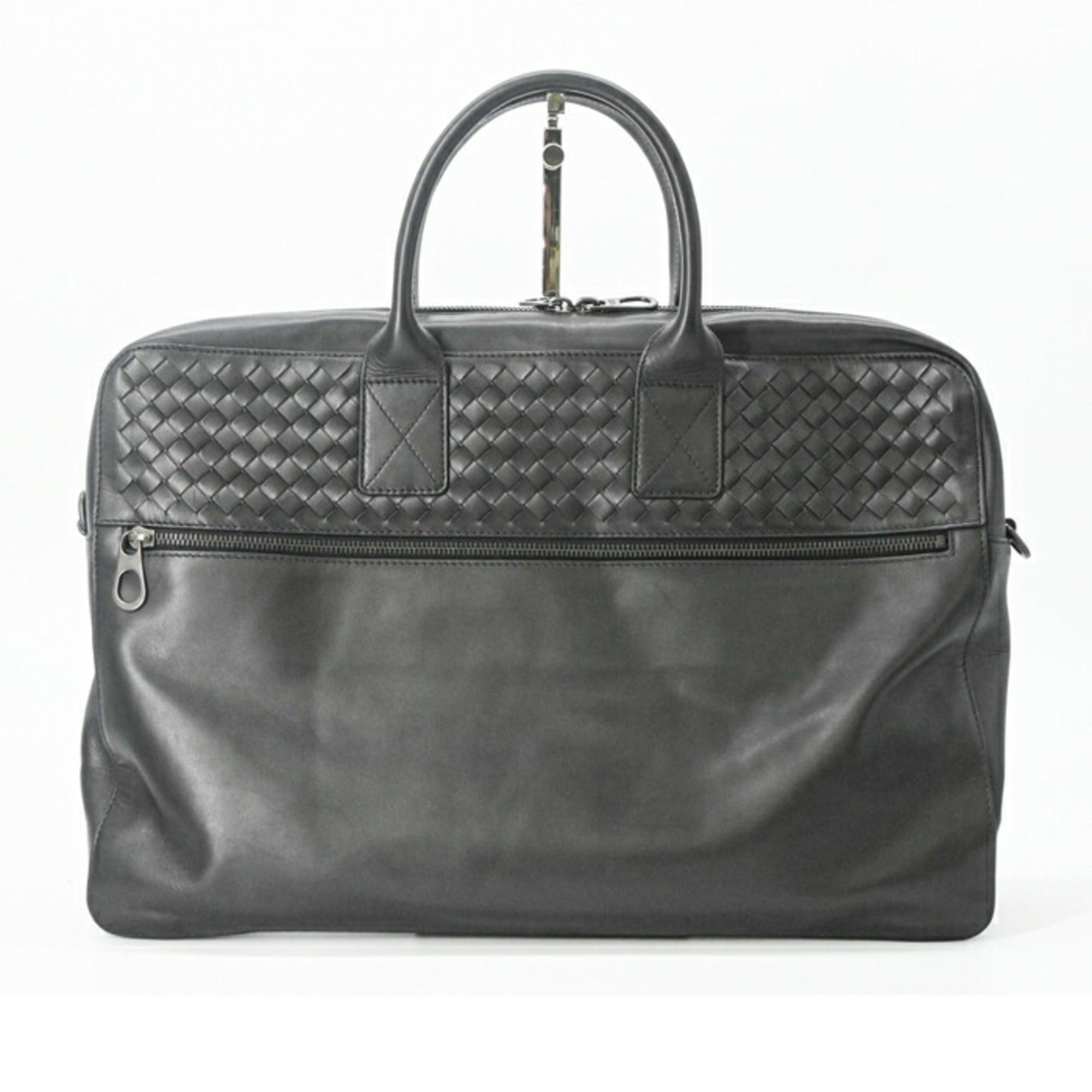 Bottega Veneta Black Intrecciato Leather Shoulder Bag (Pre-Owned)