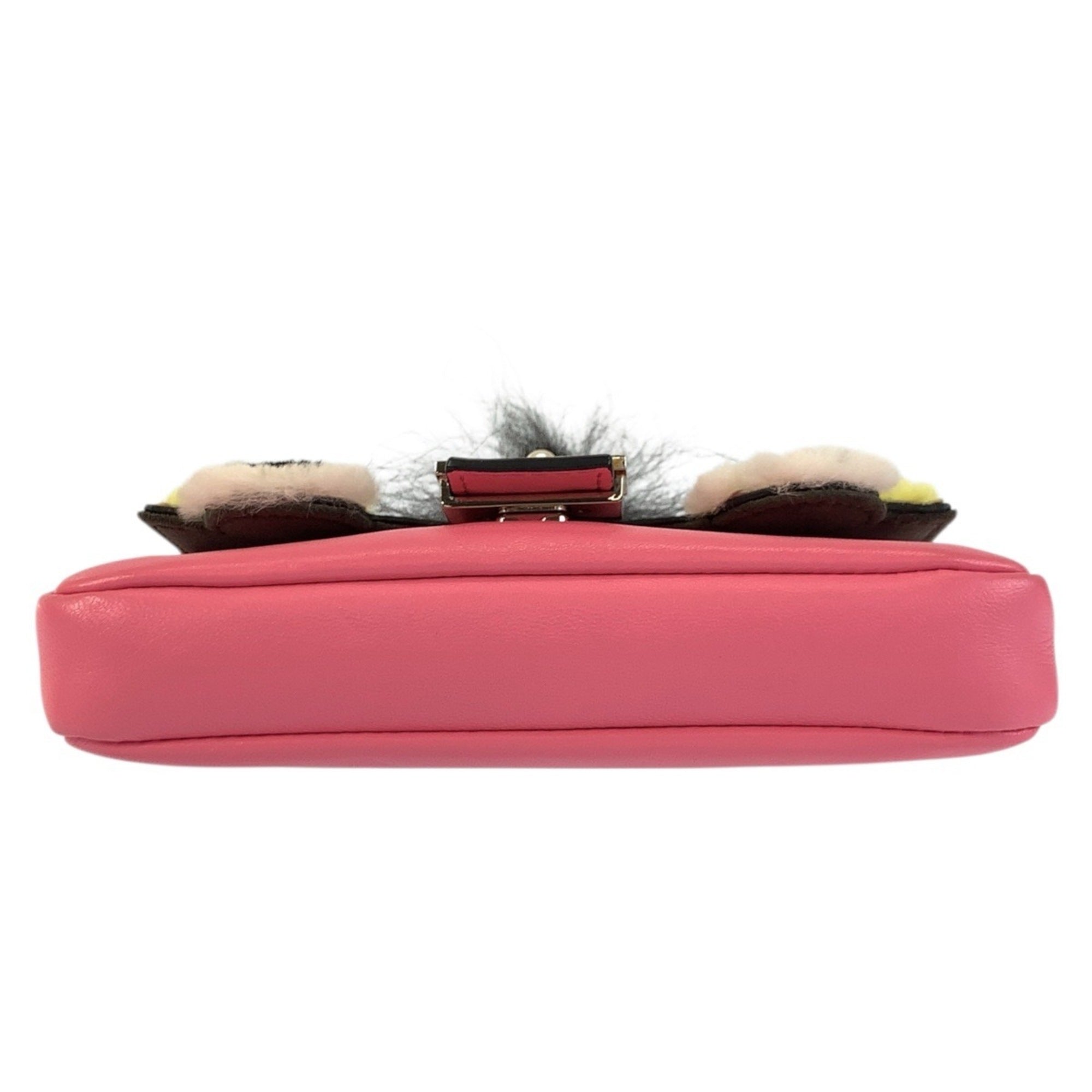 Fendi Pink Leather Handbag Shoulder Bag (Pre-Owned)