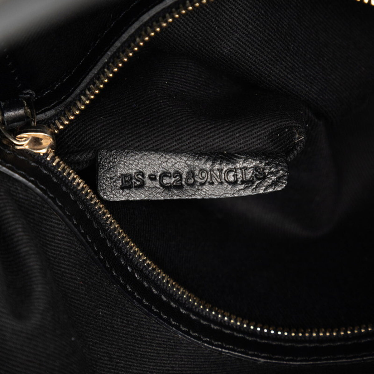 Valentino Black Leather Handbag Shoulder Bag (Pre-Owned)
