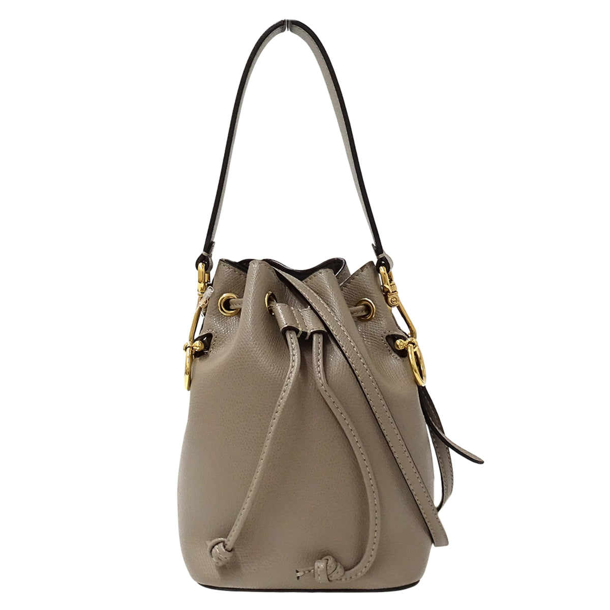 Fendi Grayish Leather Handbag Shoulder Bag (Pre-Owned)