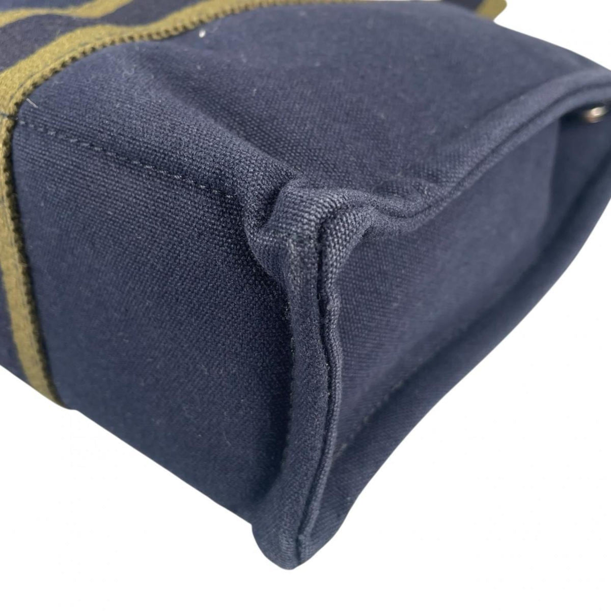 Hermes Navy Canvas Handbag Tote Bag (Pre-Owned)