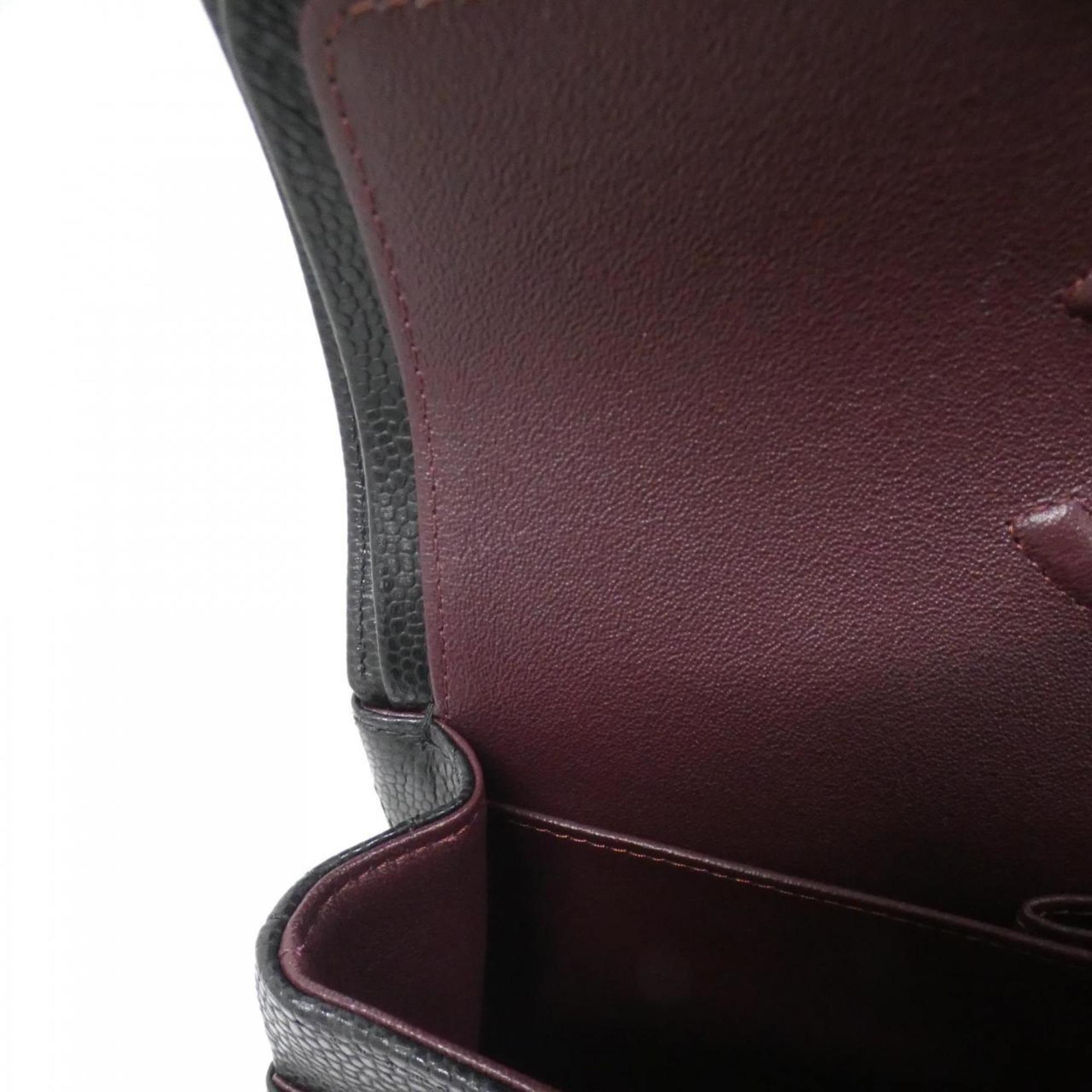 Chanel Black Bordeaux Grained Calfskin Shoulder Bag (Pre-Owned)
