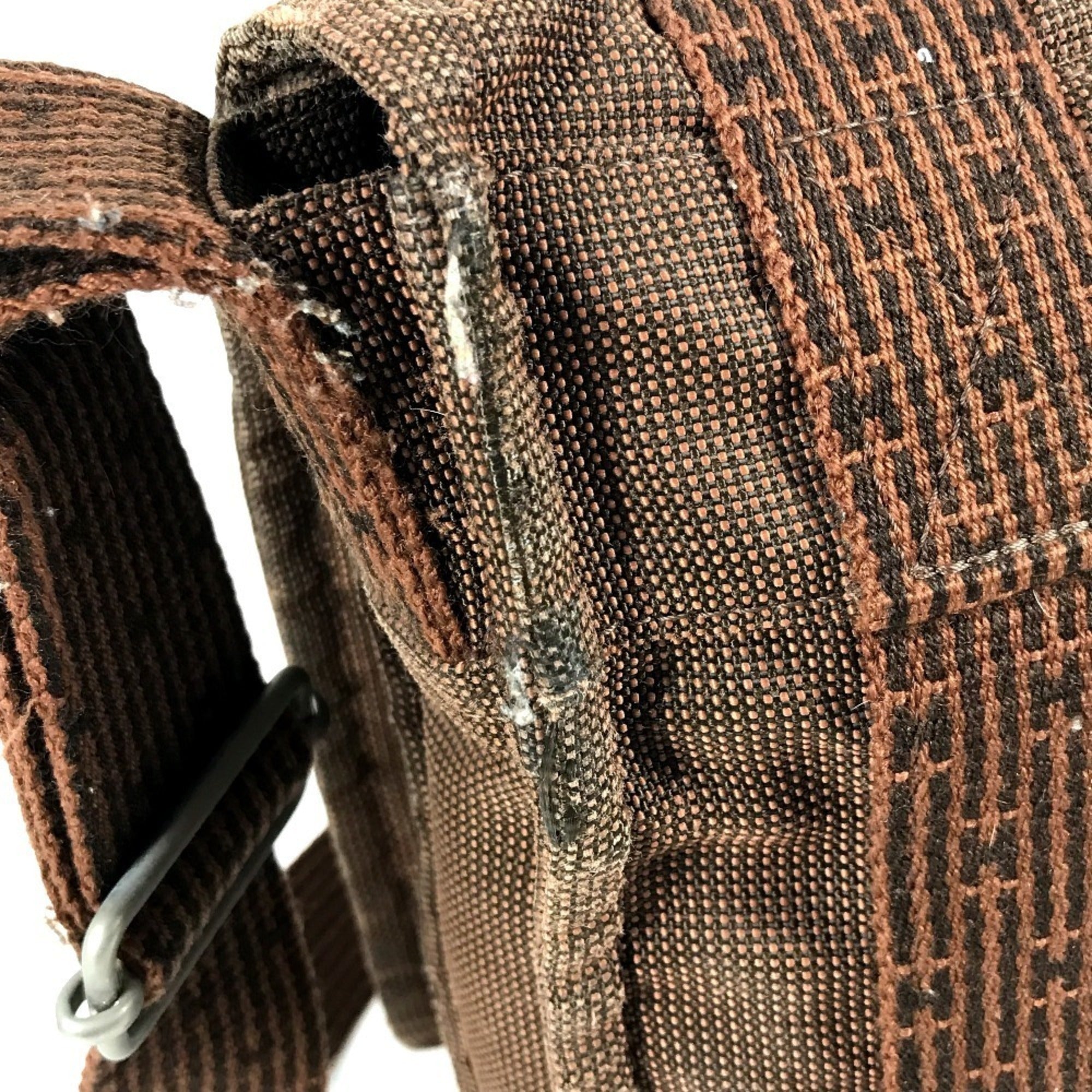 Hermes Brown Canvas Messenger Bag Shoulder Bag (Pre-Owned)