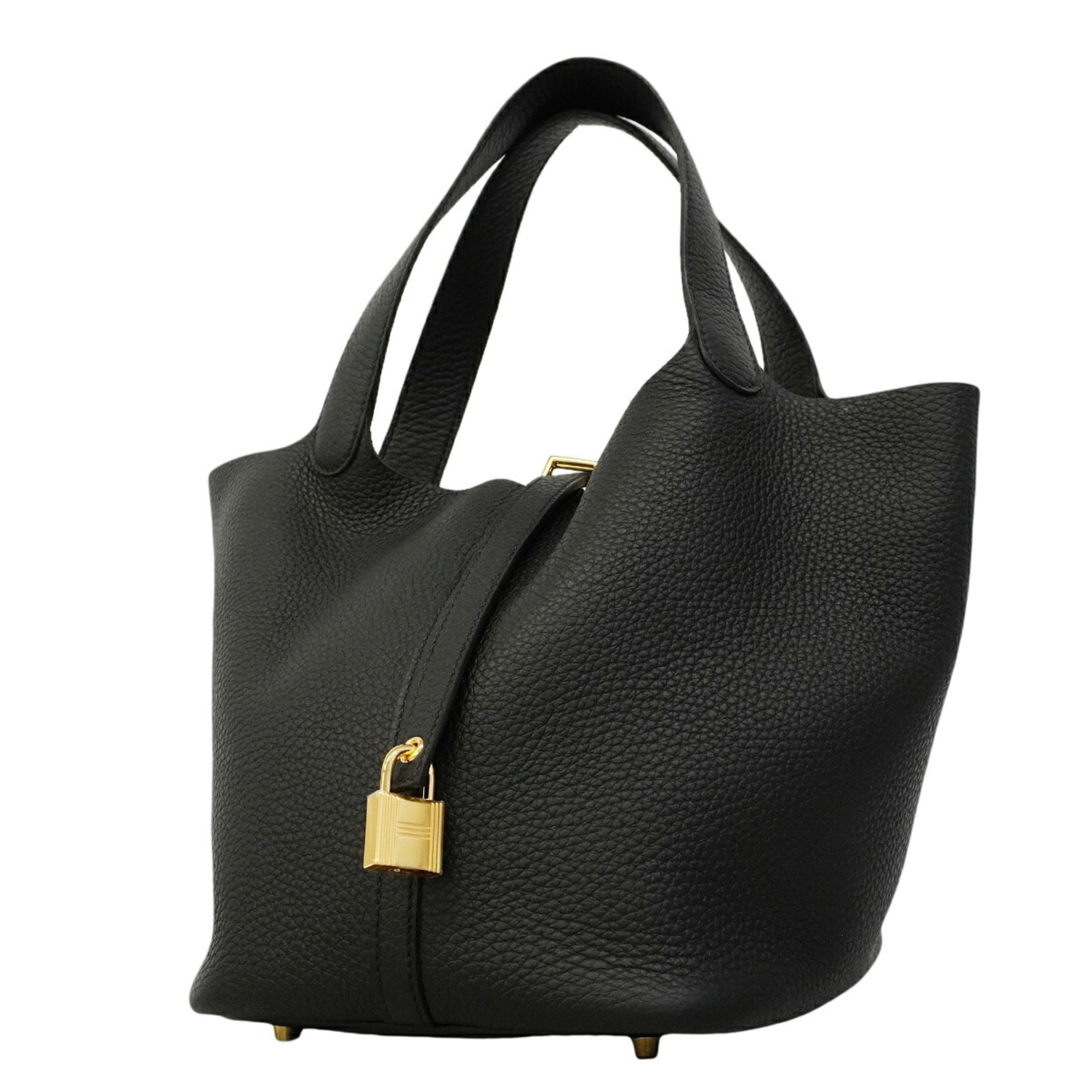 Hermes Black Taurillon Clemence Leather Handbag (Pre-Owned)
