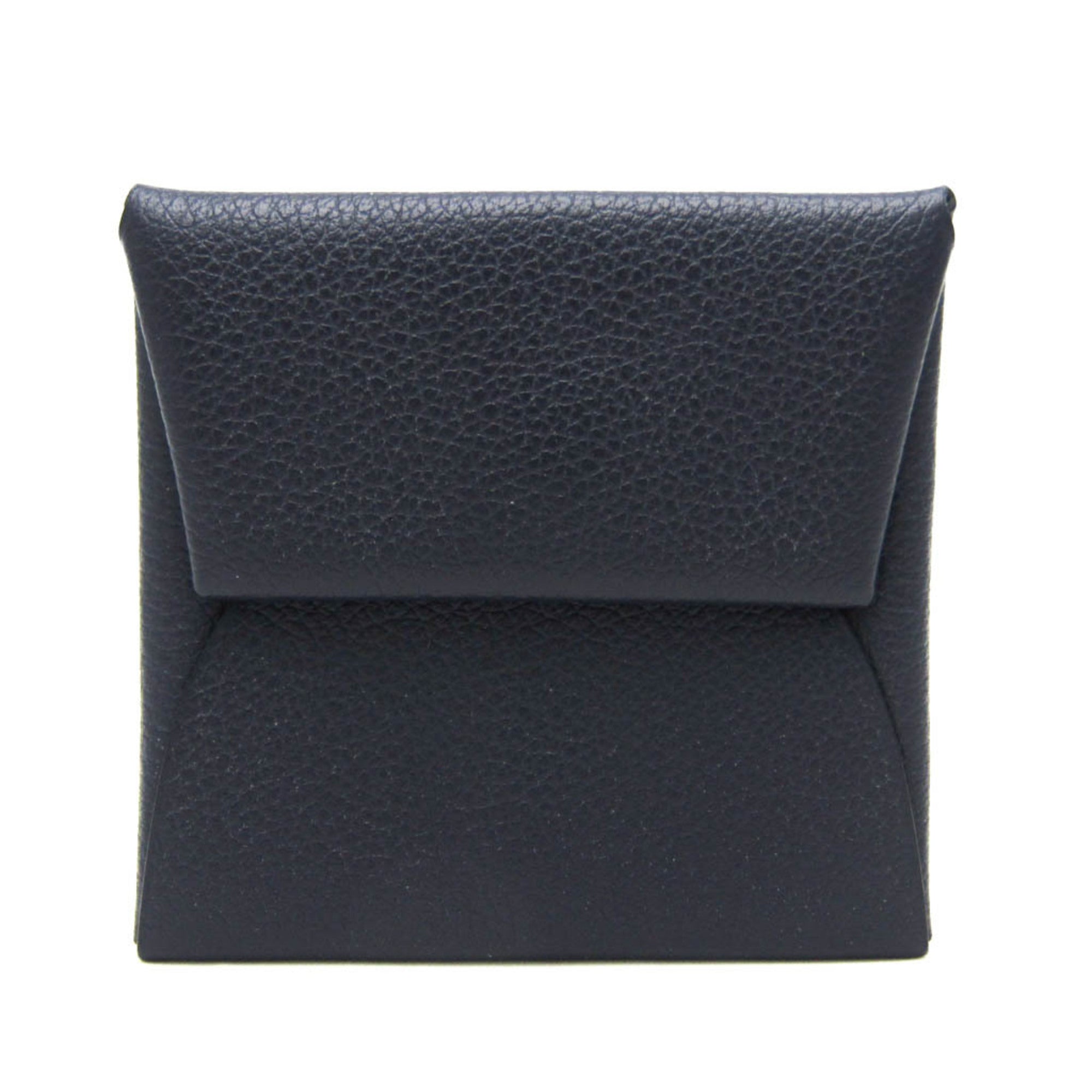 Hermes Bastia Navy Leather Coin Purse/Coin Case (Pre-Owned)