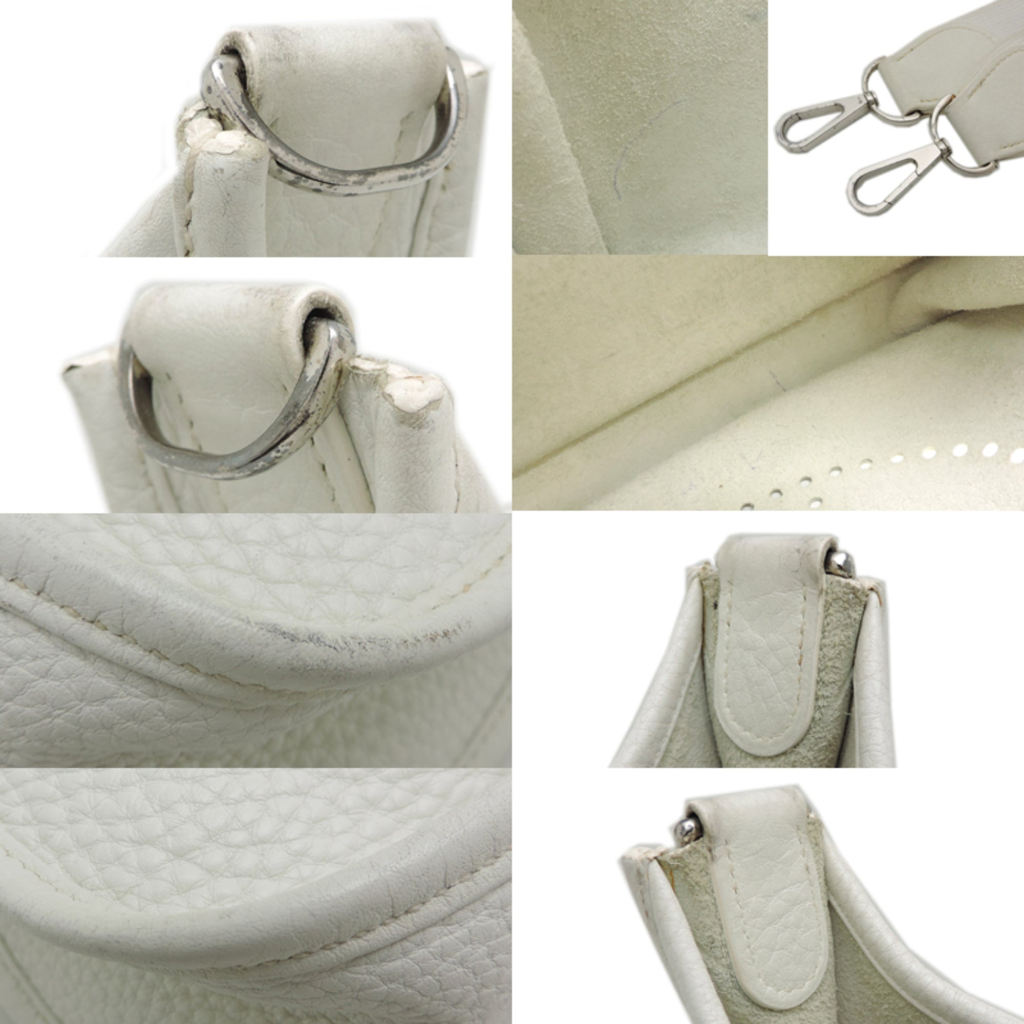 Hermes White Taurillon Clemence Leather Shoulder Bag (Pre-Owned)